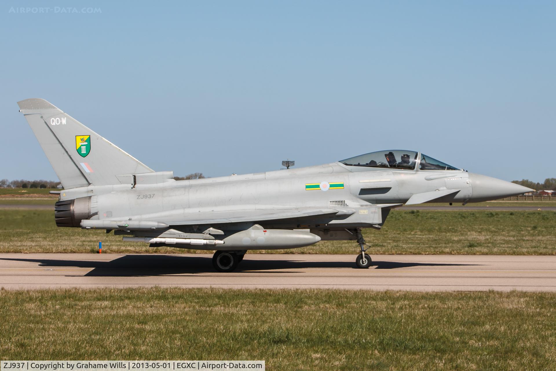 ZJ937, 2007 Eurofighter EF-2000 Typhoon FGR.4 C/N 0121/BS028, Eurofighter Typhoon FGR4 ZJ937/QU-W 3 Sqd RAF, Coningsby 1/5/13