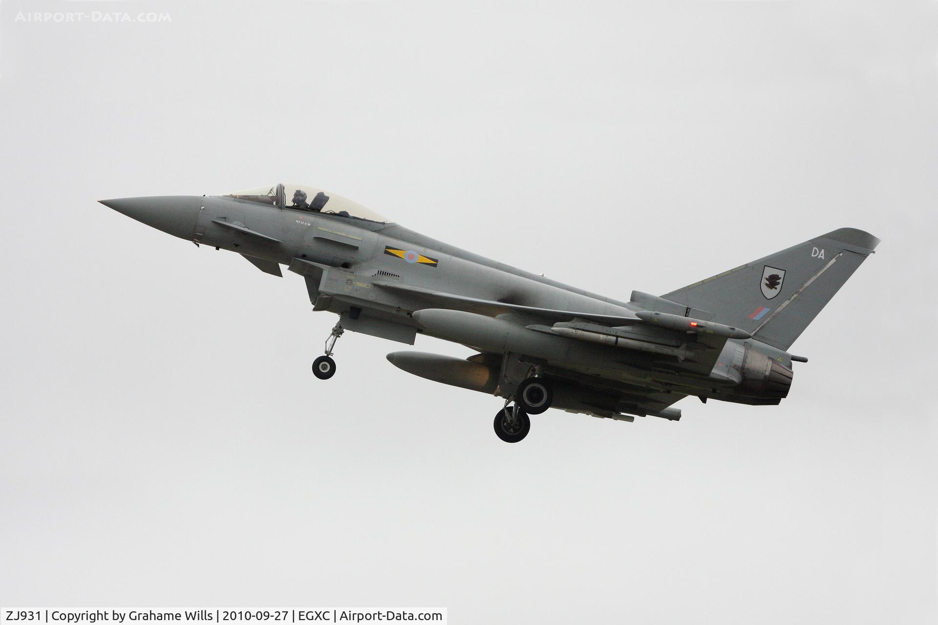 ZJ931, 2007 Eurofighter EF-2000 Typhoon FGR4 C/N 0103/BS022, Eurofighter Typhoon FGR4 ZJ931/DA 11 Sqd RAF, Coningsby 27/9/10