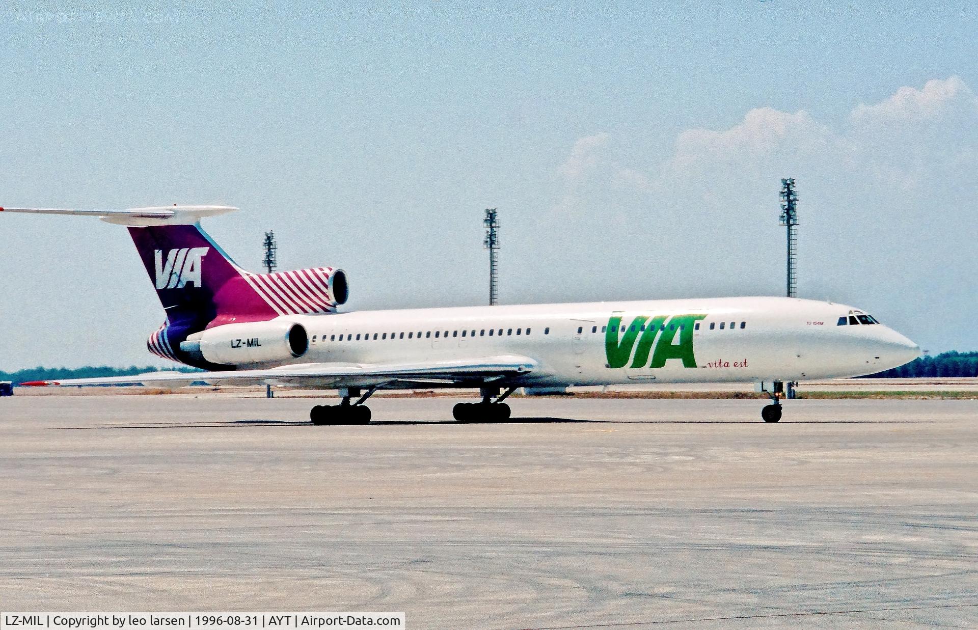 LZ-MIL, 1990 Tupolev Tu-154M C/N 90A845, AYT Antalya 31.8.1996