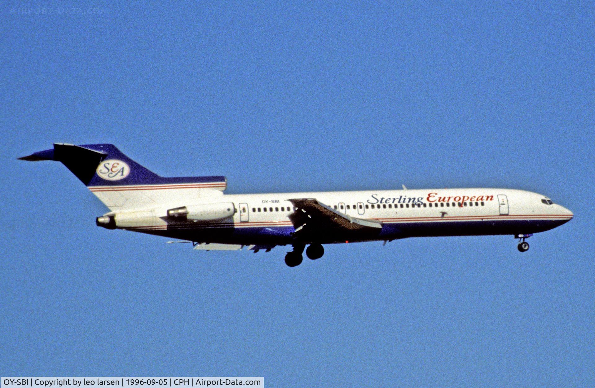 OY-SBI, 1983 Boeing 727-270 C/N 23052, Copenhagen 5.9.1996 L/D R-04-L
