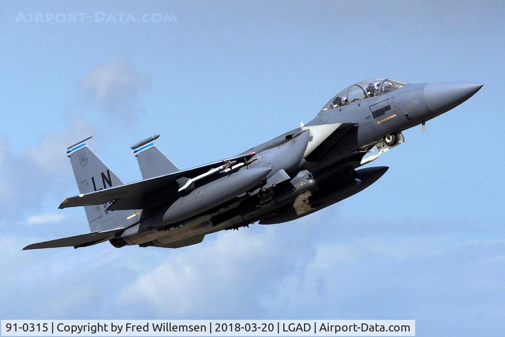 91-0315, 1991 McDonnell Douglas F-15E Strike Eagle C/N 1222/E180, 