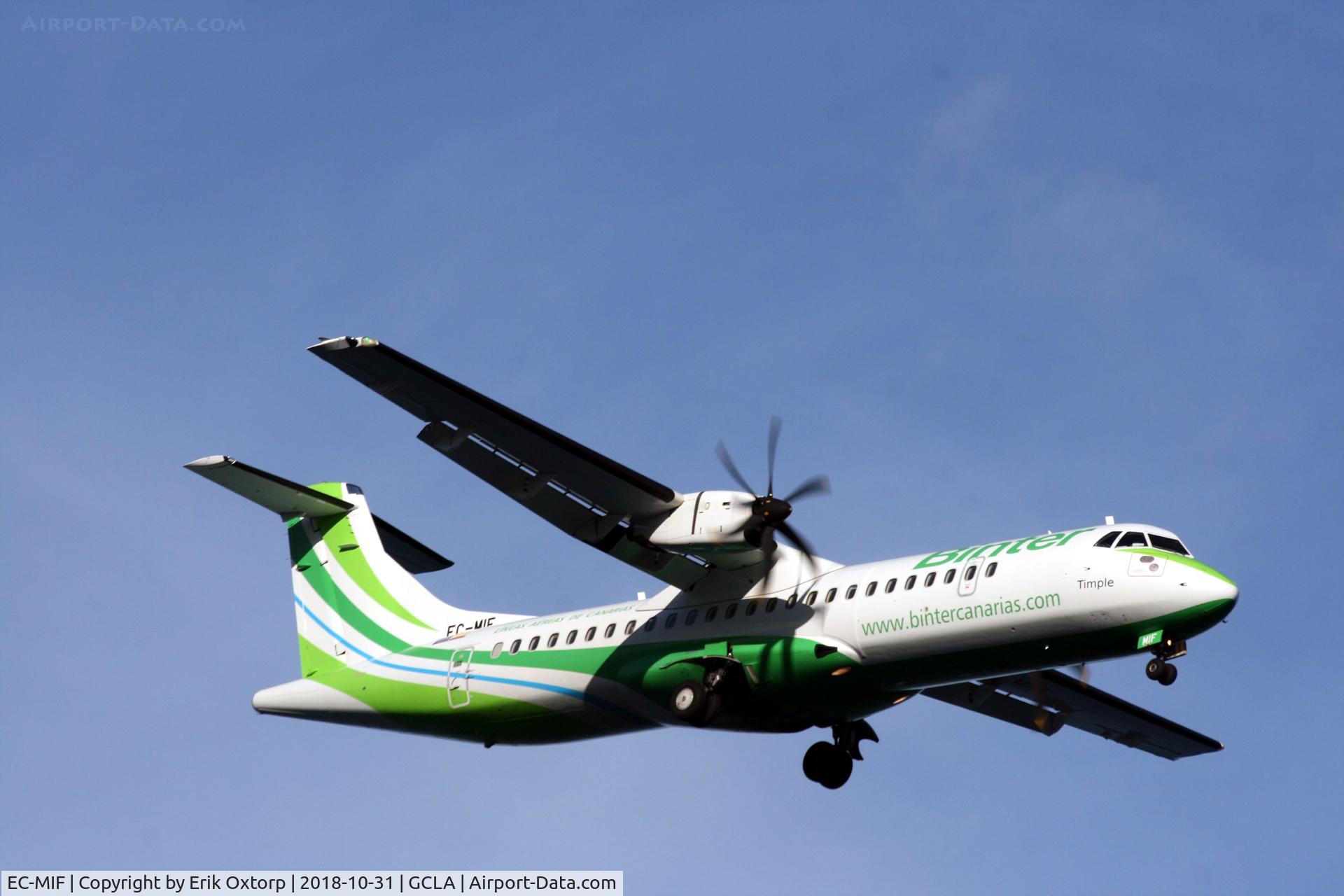 EC-MIF, 2015 ATR 72-212A C/N 1278, EC-MIF landing SPC