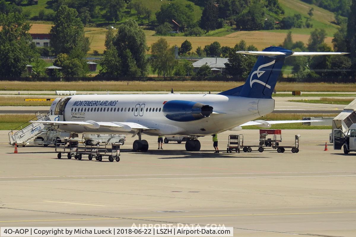 4O-AOP, 1991 Fokker 100 (F-28-0100) C/N 11332, At Zurich