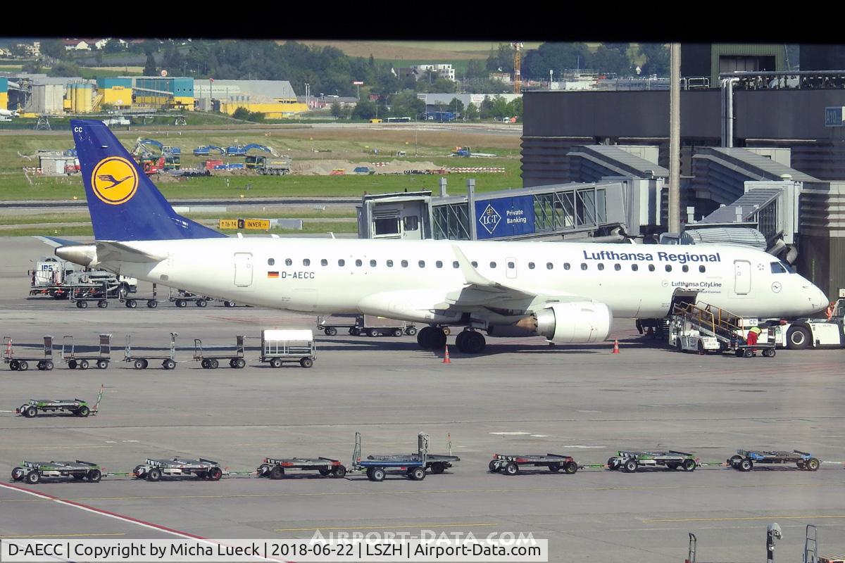 D-AECC, 2009 Embraer 190LR (ERJ-190-100LR) C/N 19000333, At Zurich