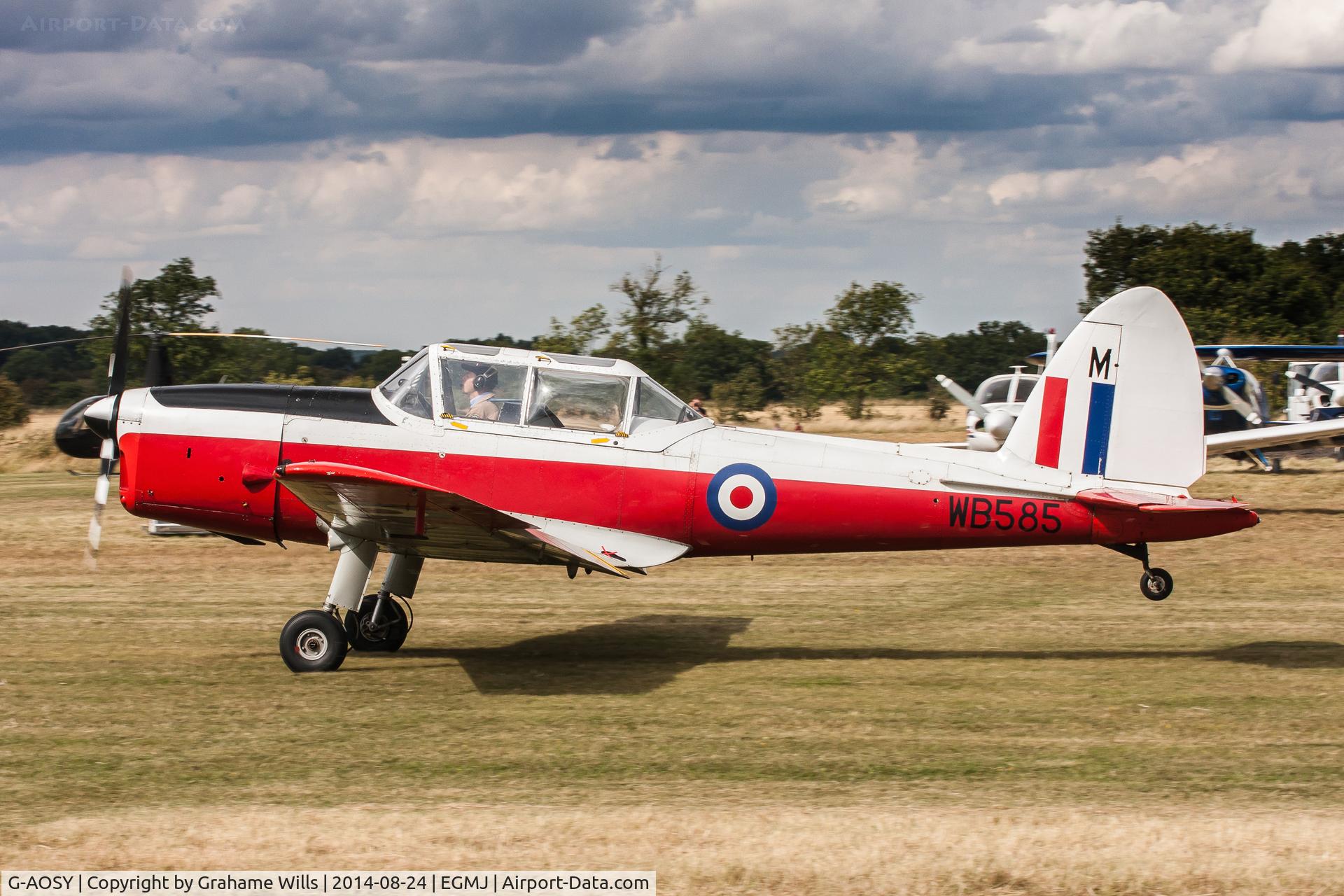 G-AOSY, 1950 De Havilland DHC-1 Chipmunk T.10 C/N C1/0037, De Havilland Canada DHC-1 Chipmunk T10 G-AOSY (WB585), Little Gransden 24/8/14