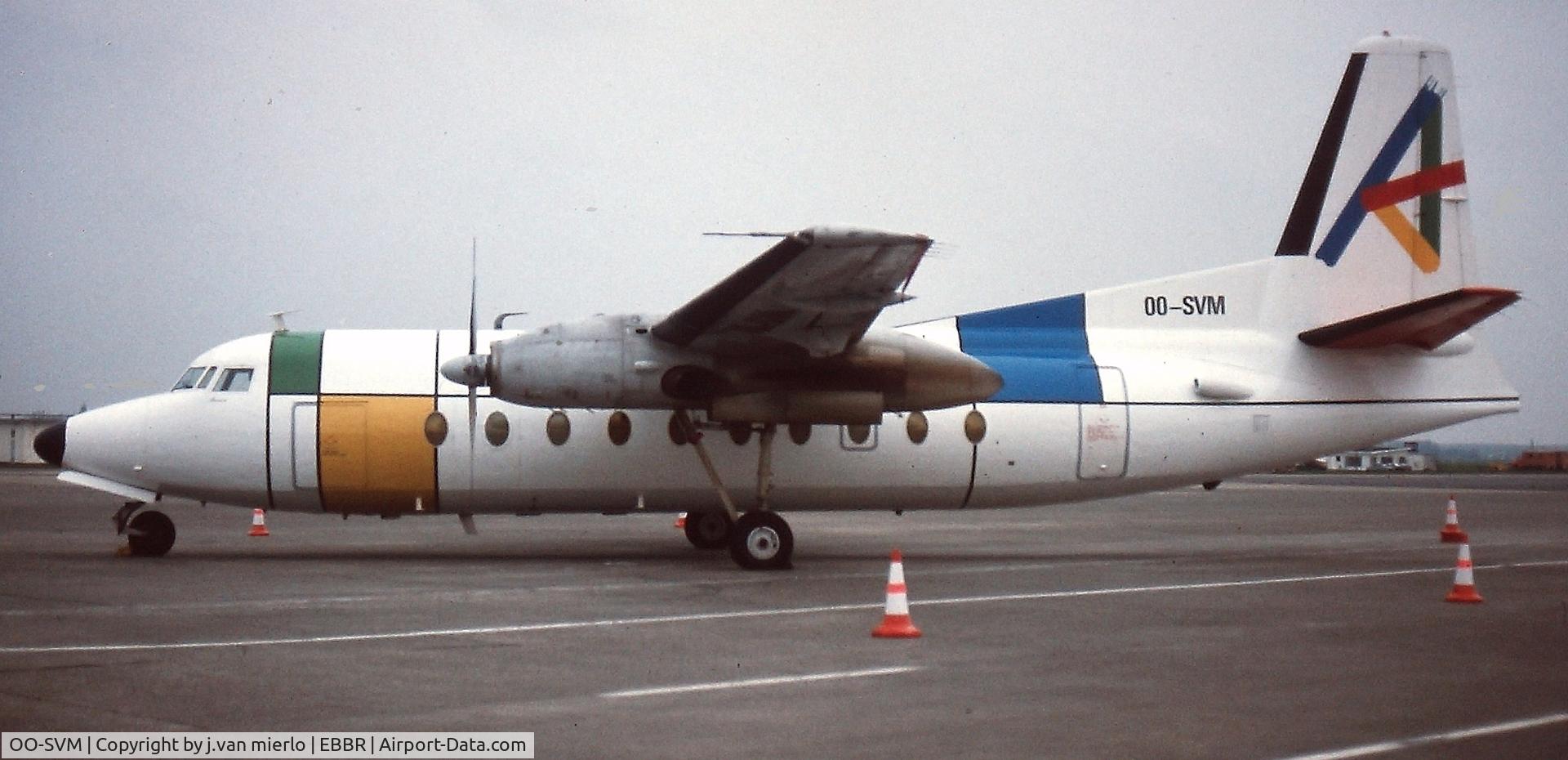 OO-SVM, 1959 Fokker F.27-100 Friendship C/N 10121, fLYING PARCELS OUT OF Brussels Hub 80s