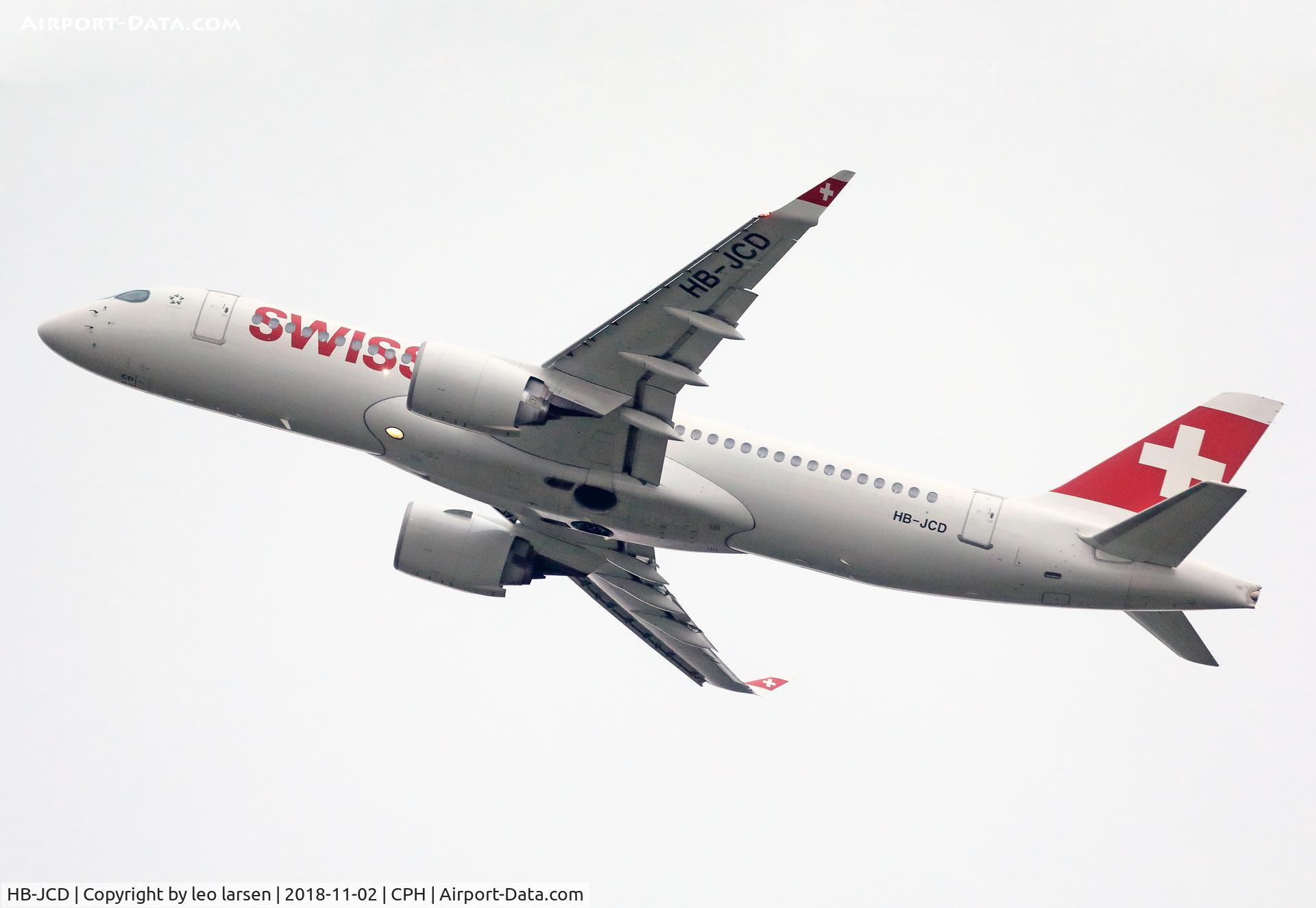 HB-JCD, 2017 Bombardier CSeries CS300 (BD-500-1A11) C/N 55013, Copenhagen 2.11.2018