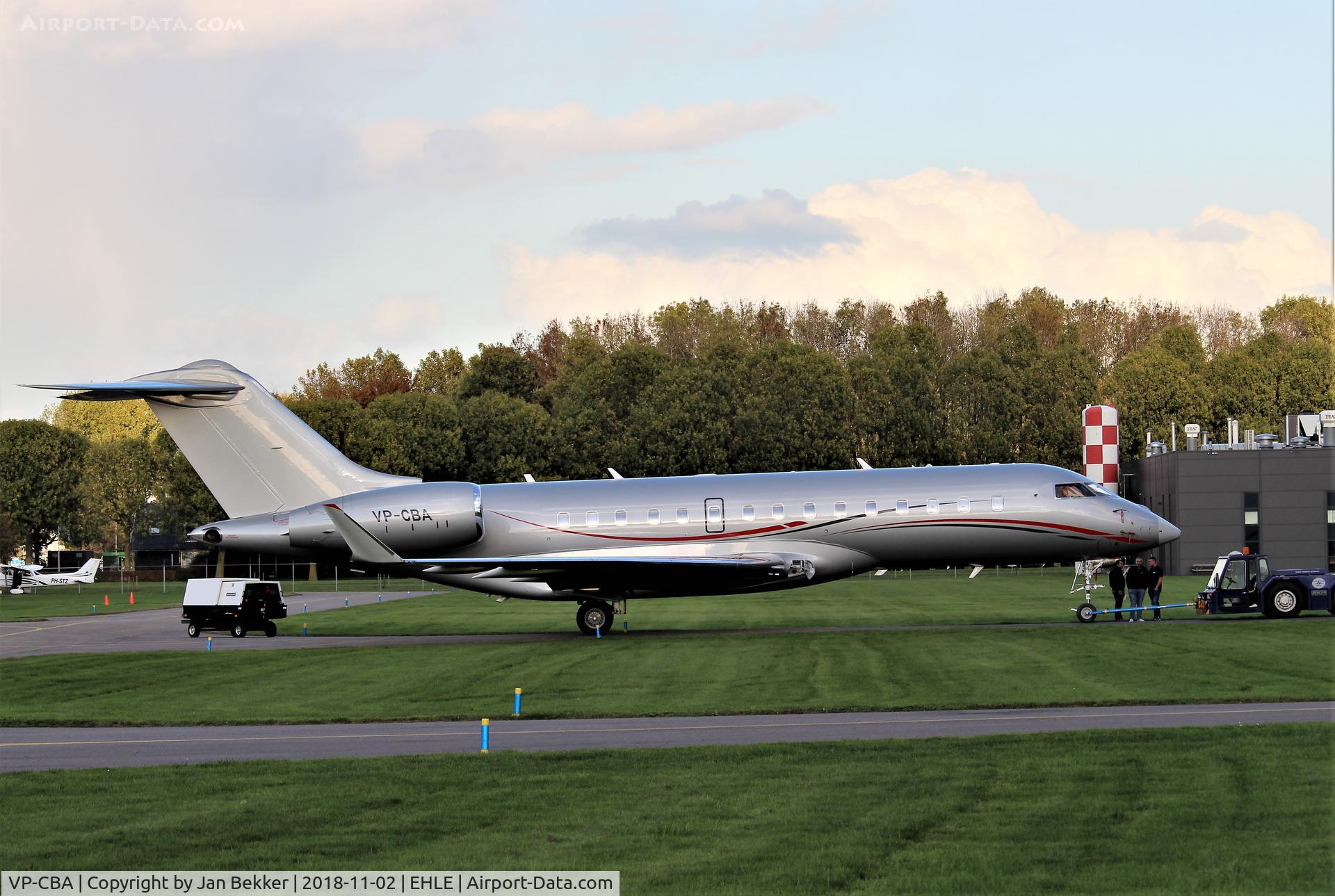 VP-CBA, Bombardier BD-700-1A10 C/N 9771, Lelystad Airport after a paintshop