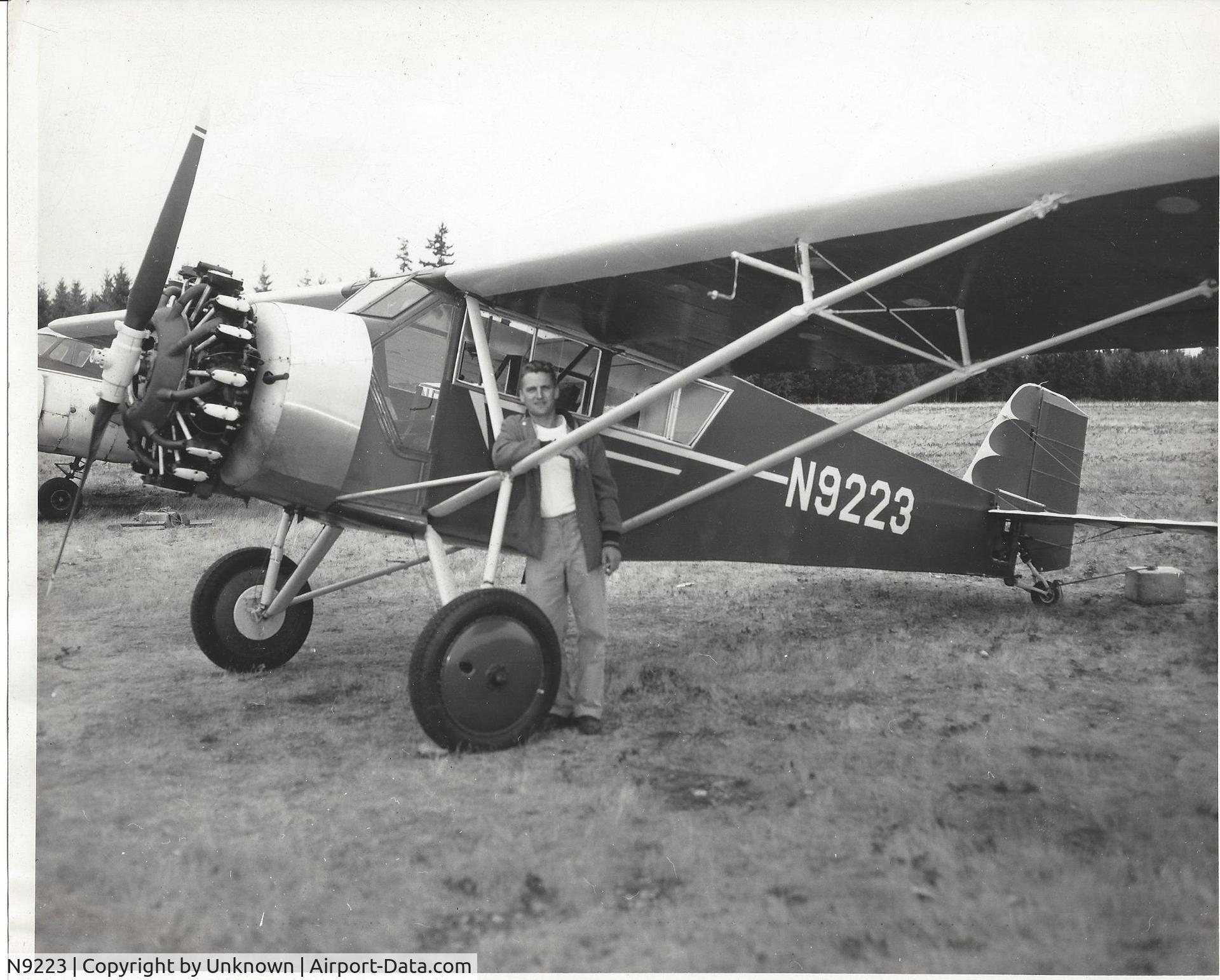 N9223, 1929 Curtiss-Wright Robin C/N 296, 1927 Curtiss Robbin.  N9223.  My father restored this airplane beginning in the late Fall of 1960.  He completed it in 1961.  The picture was taken at Thunn Field, Puyallup, Washington in 1961 or 1962.