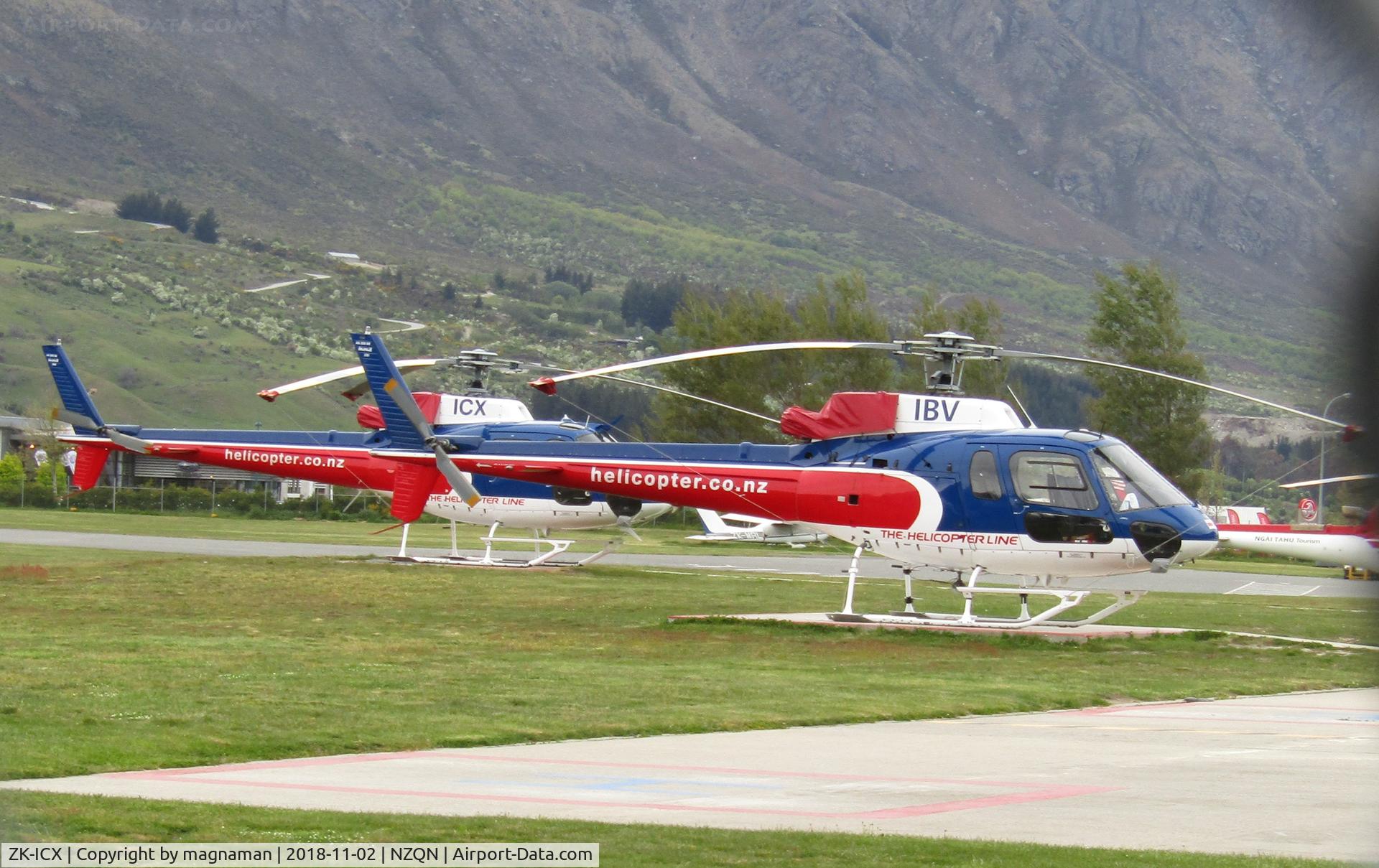ZK-ICX, 2005 Eurocopter AS-350B-2 Ecureuil Ecureuil C/N 3969, along with one of sister ships at queenstown