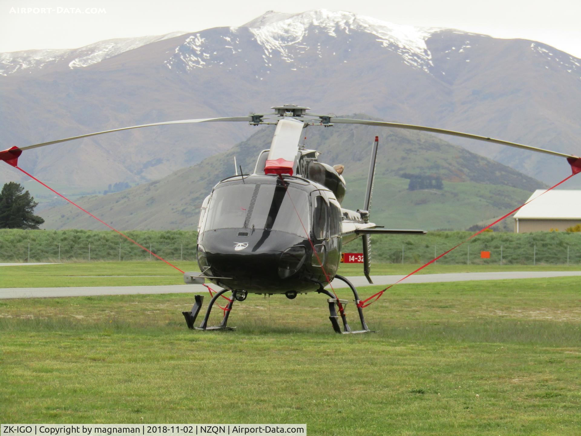 ZK-IGO, Aerospatiale AS 355 F1 C/N 5041, on stand at ZQN