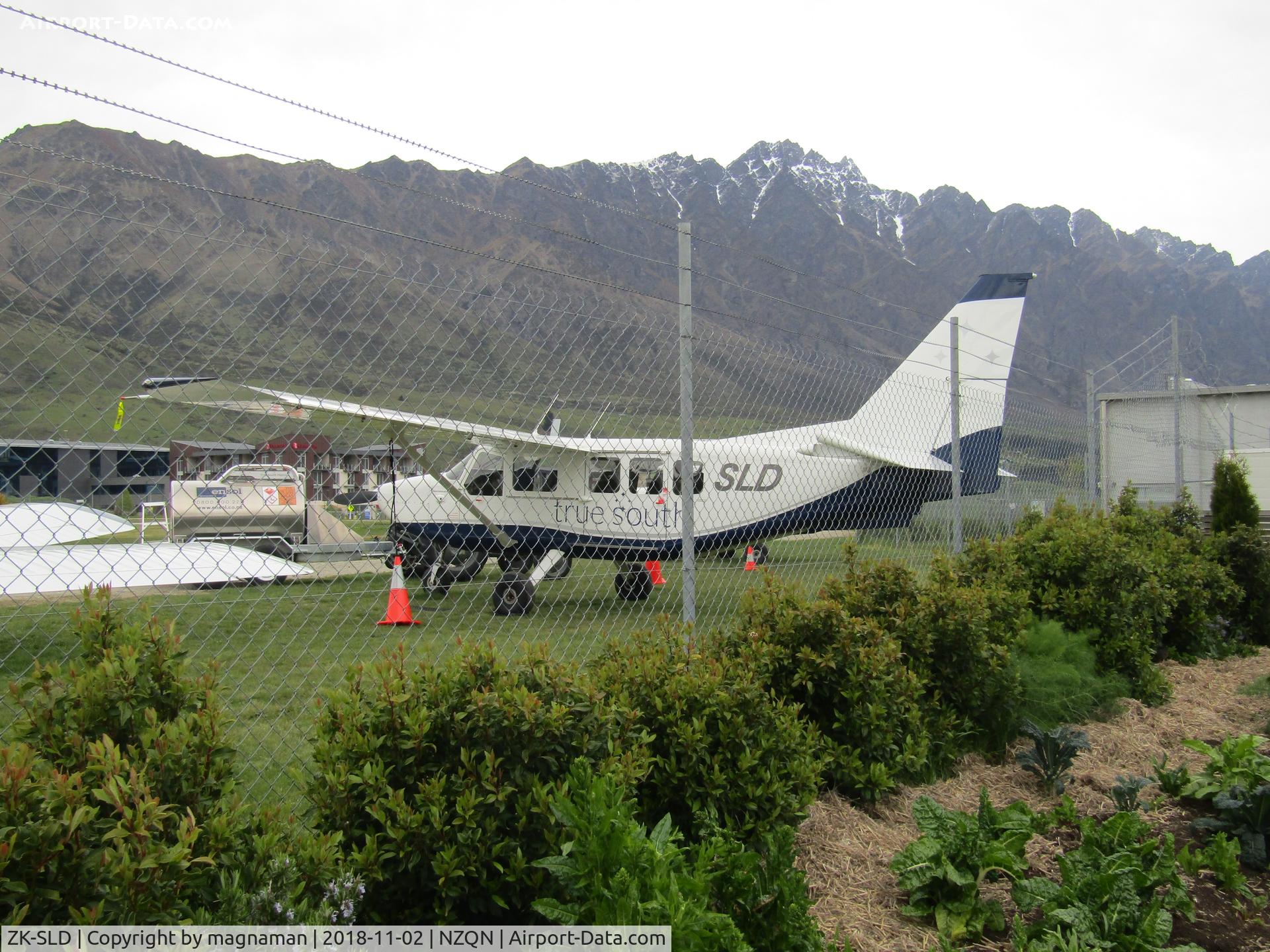 ZK-SLD, GippsAero GA-8 Airvan C/N GA8-06-108, from cafe seating area opposite side of airport from terminal