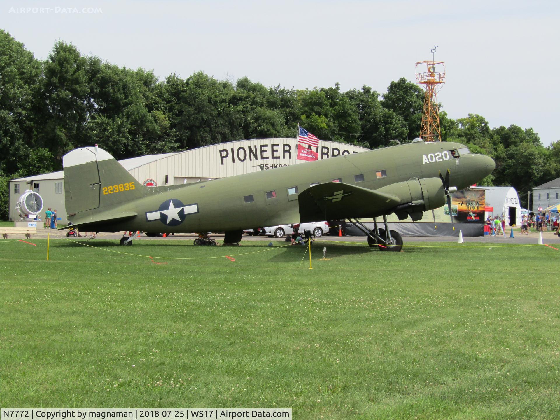 N7772, 1943 Douglas C-49K (DC-3-455) C/N 6338, based preserved DC-3 (C47)