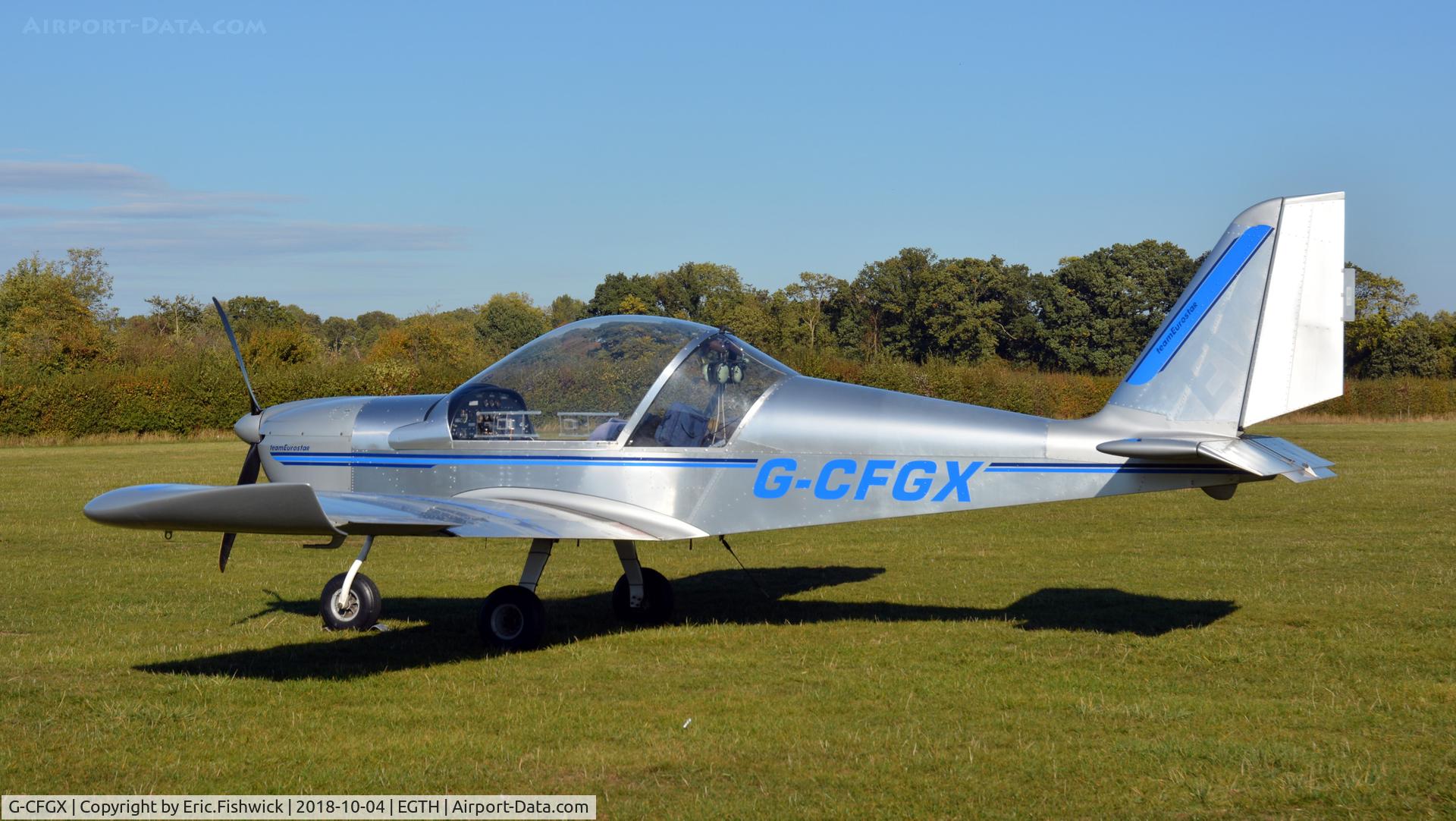G-CFGX, 2008 Cosmik EV-97 TeamEurostar UK C/N 3212, 1. G-CFGX visiting The Shuttleworth Collection, Oct. 2018.