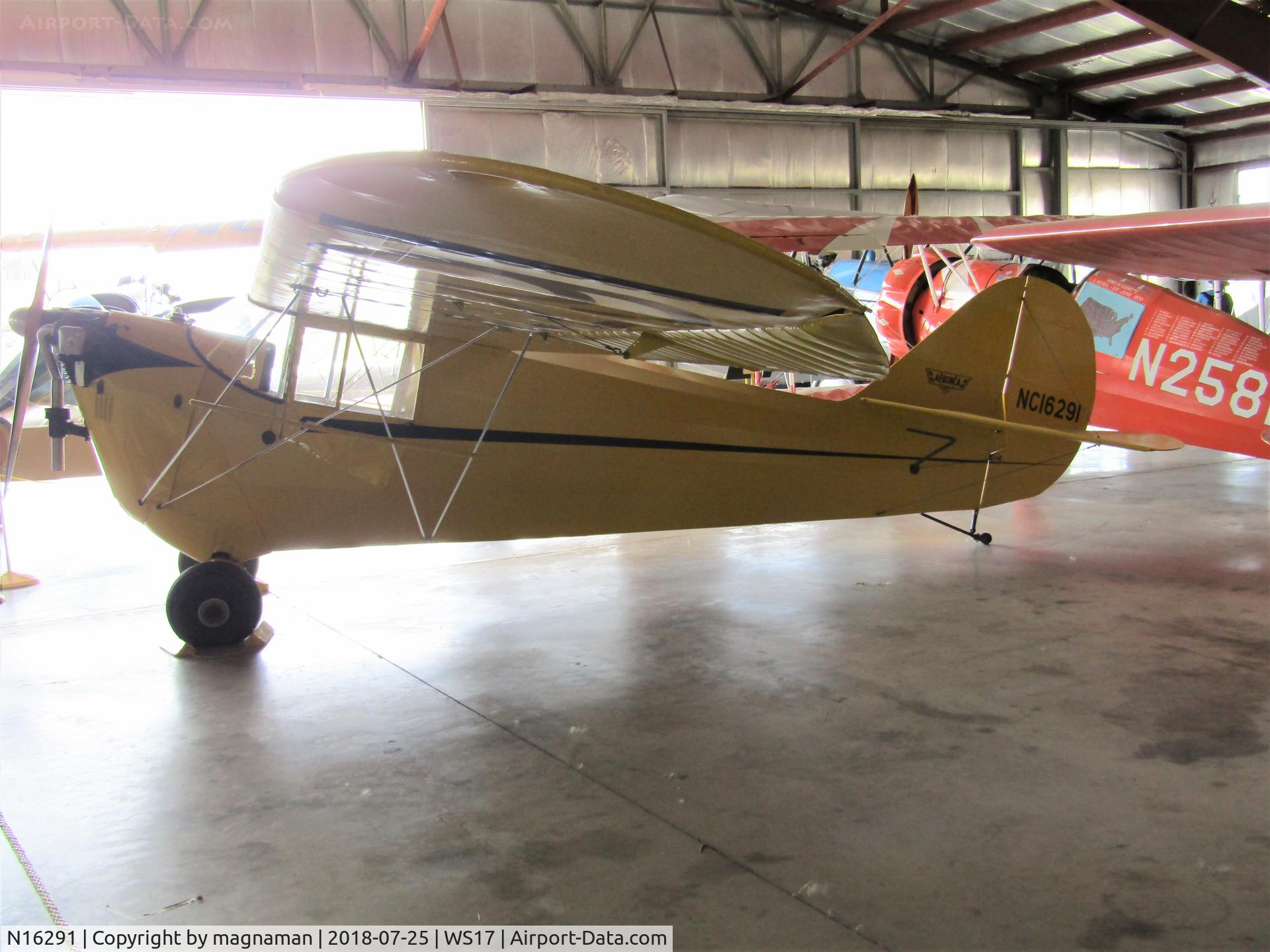 N16291, 1936 Aeronca C-3 C/N A-668, in museum hangars