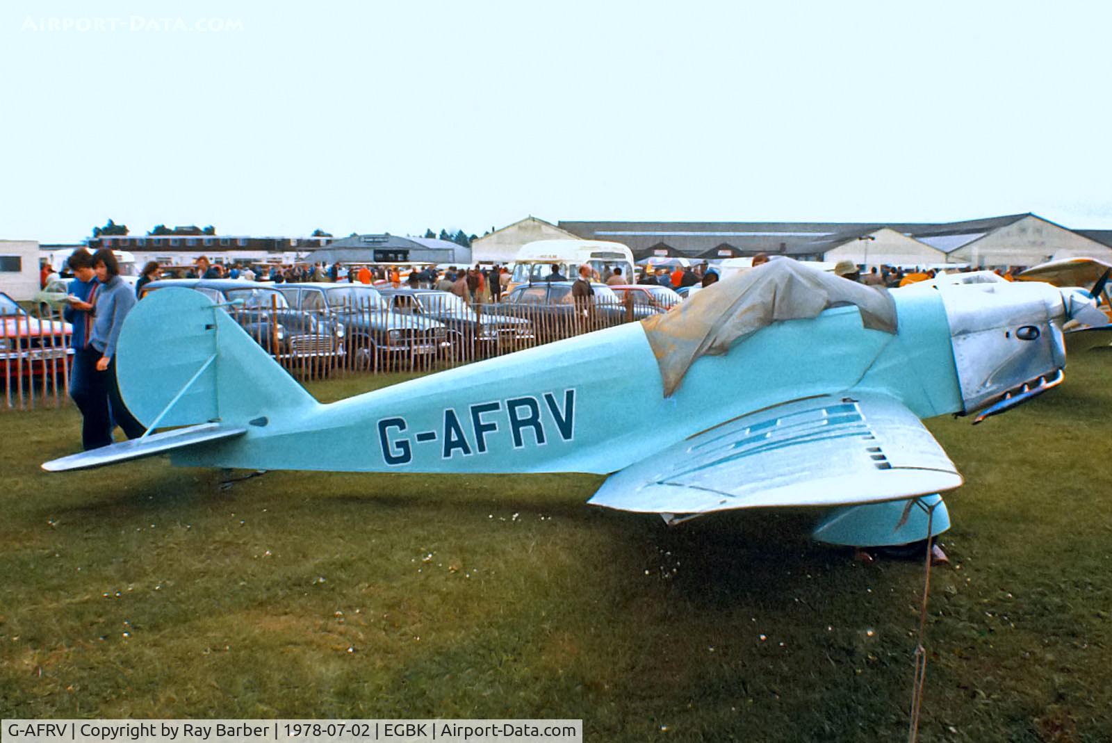 G-AFRV, 1939 Tipsy Trainer 1 C/N 10, Tipsy Trainer I [10] Sywell~G 02/07/1978