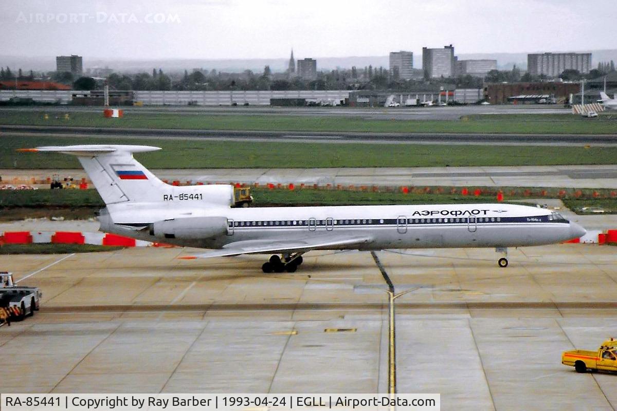 RA-85441, 1980 Tupolev Tu-154B-2 C/N 80A441, RA-85441   Tupolev Tu-154B2 [80A-441] (Aeroflot Russian Airlines) Heathrow~G 24/04/1993