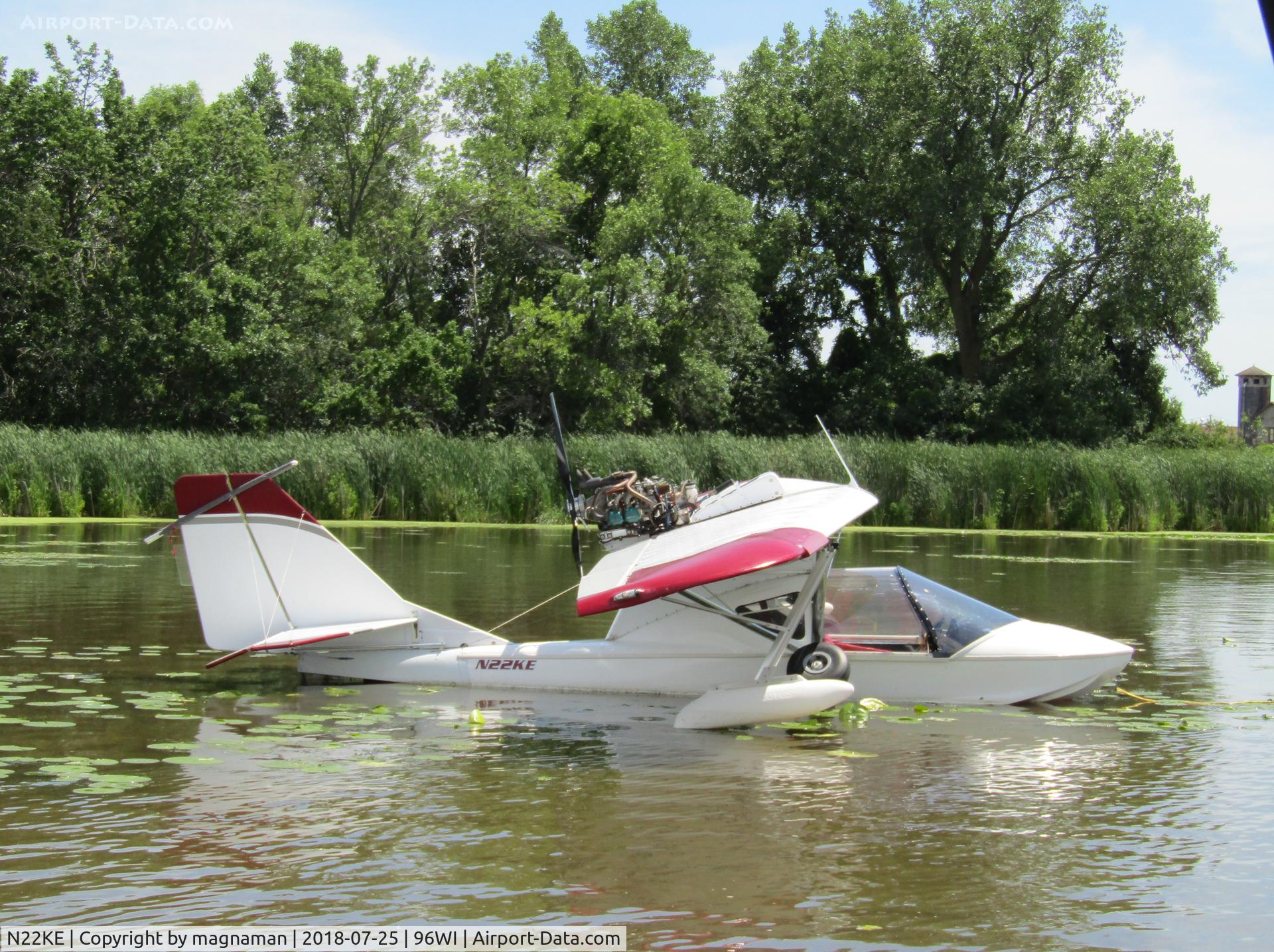 N22KE, Progressive Aerodyne Searey C/N 001 (N22KE), on water at sea plane base