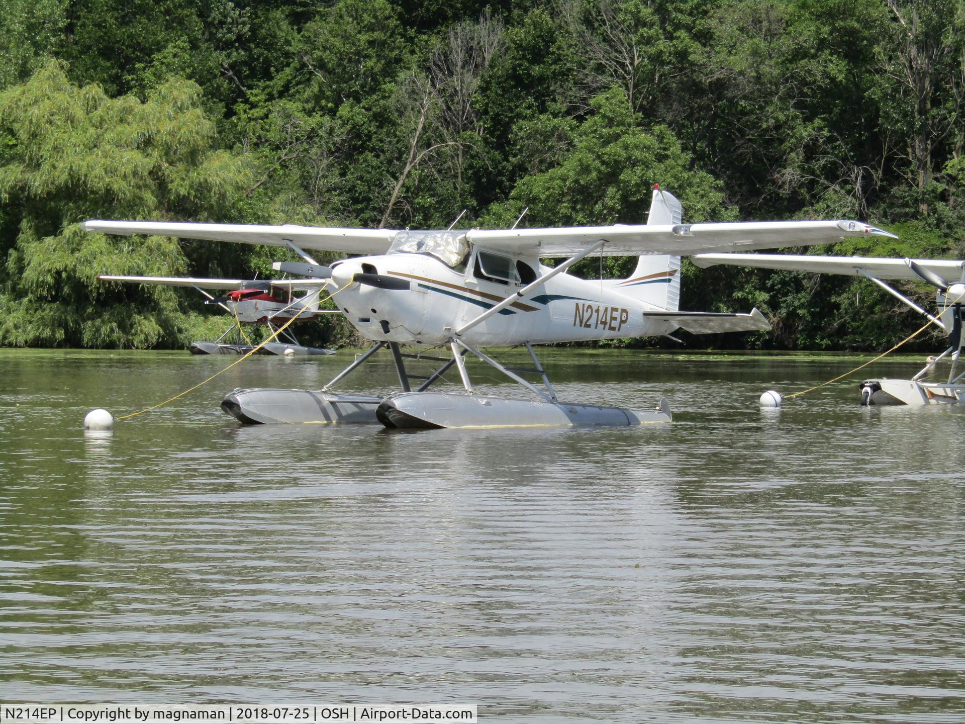 N214EP, 1956 Cessna 180 Skywagon C/N 32485, on lake nr OSH