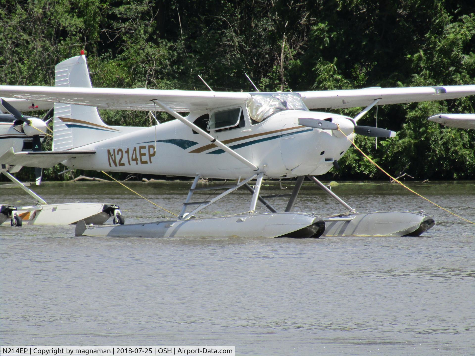 N214EP, 1956 Cessna 180 Skywagon C/N 32485, at osh seaplane base