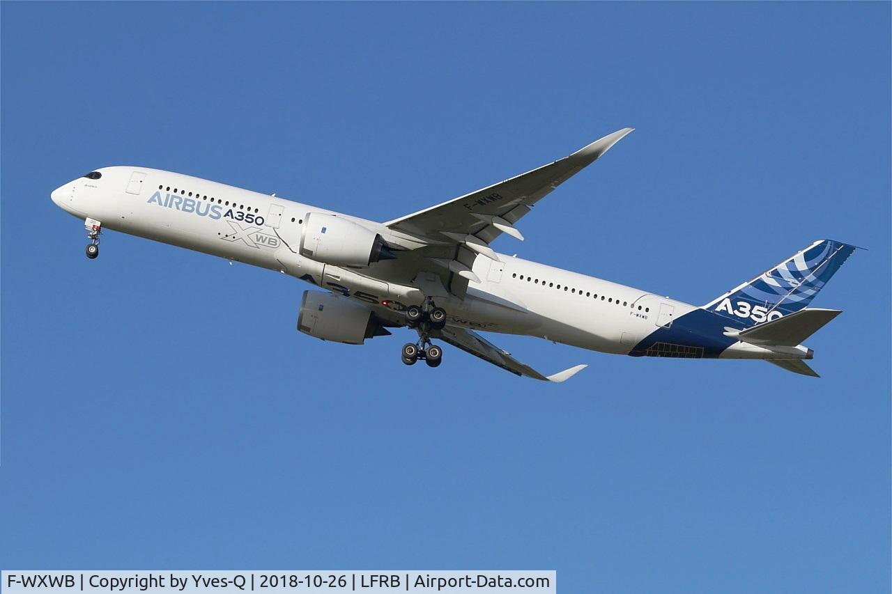 F-WXWB, 2013 Airbus A350-941 C/N 001, Airbus A350-941, Take off rwy 25L for crosswind tests, Brest-Bretagne airport (LFRB-BES)