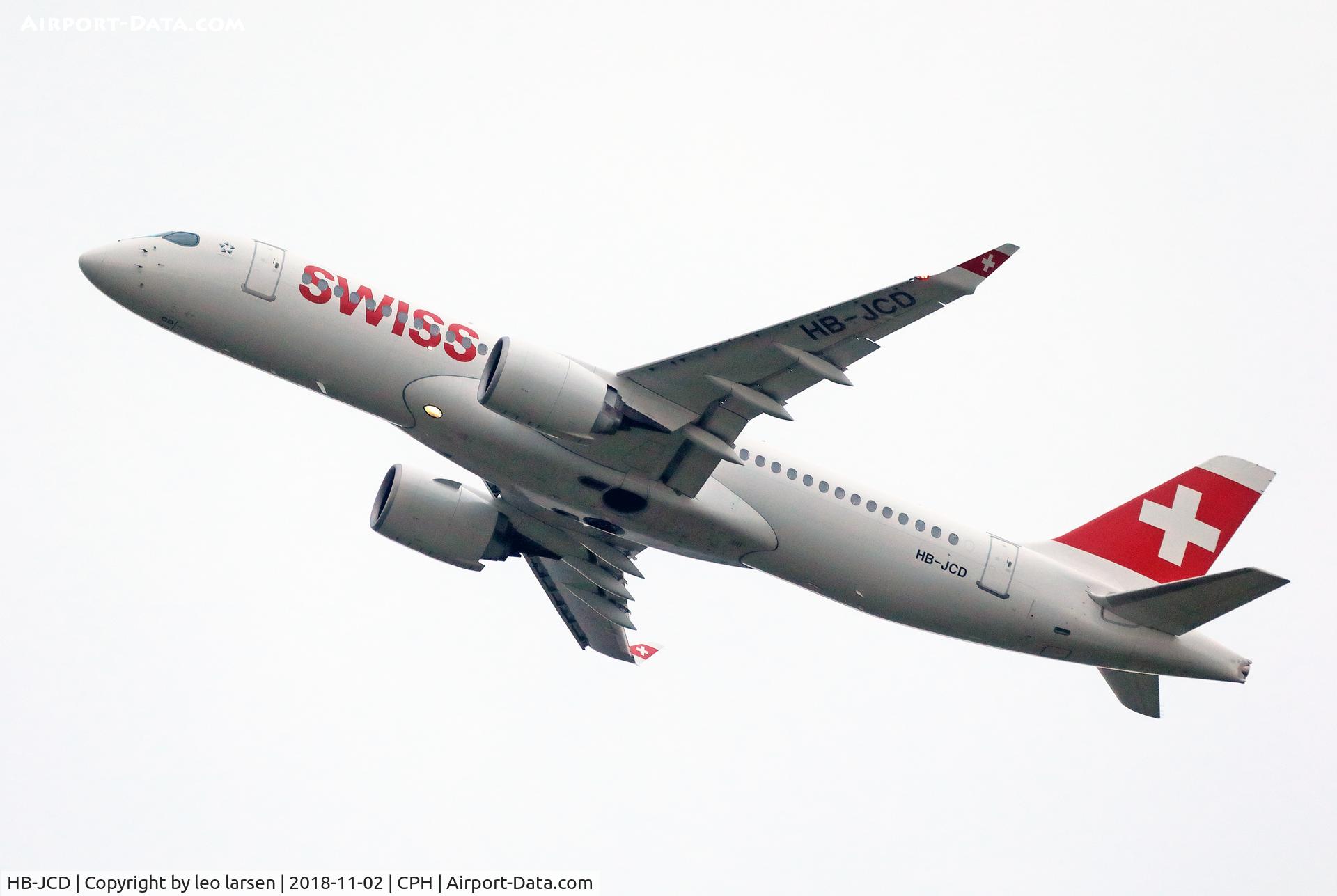 HB-JCD, 2017 Bombardier CSeries CS300 (BD-500-1A11) C/N 55013, Copenhagen 2.11.2018