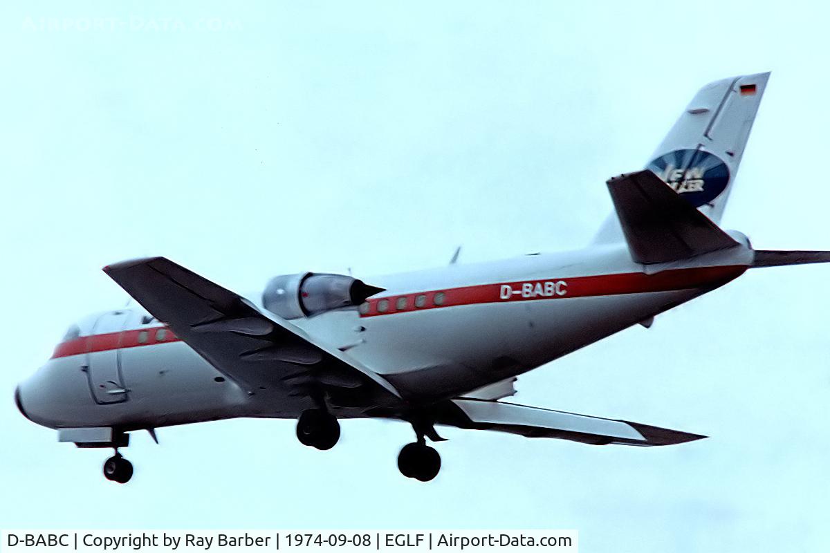 D-BABC, 1972 VFW-Fokker VFW-614 C/N G03, D-BABC   VFW-Fokker VFW-614 [MG.03] (VFW-Fokker) Farnborough~G 08/09/1974