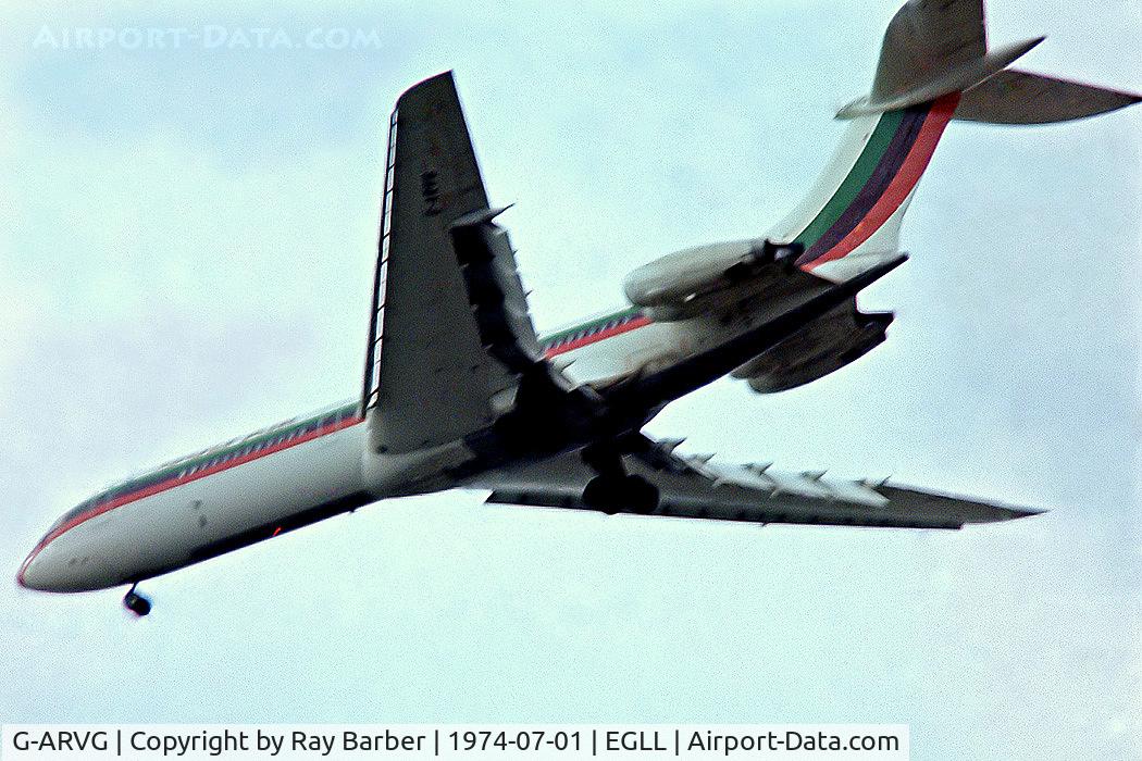 G-ARVG, 1963 Vickers VC10 Srs 1101 C/N 809, G-ARVG   Vickers VC-10 1101 [809] (Gulf Air) Home~G @ 07/1974 . Date approximate.