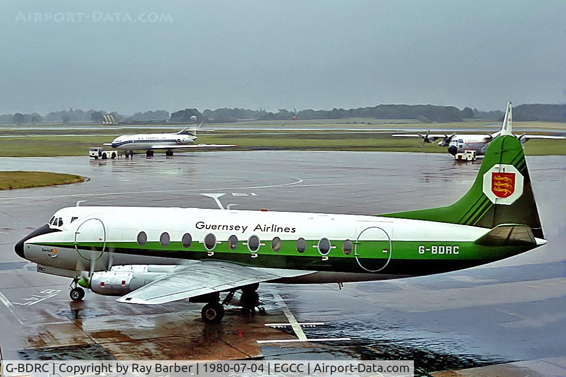G-BDRC, 1955 Vickers Viscount 724 C/N 52, G-BDRC   Vickers Viscount 724 [52] [Guernsey Airlines) Manchester-Ringway~G 04/07/1980