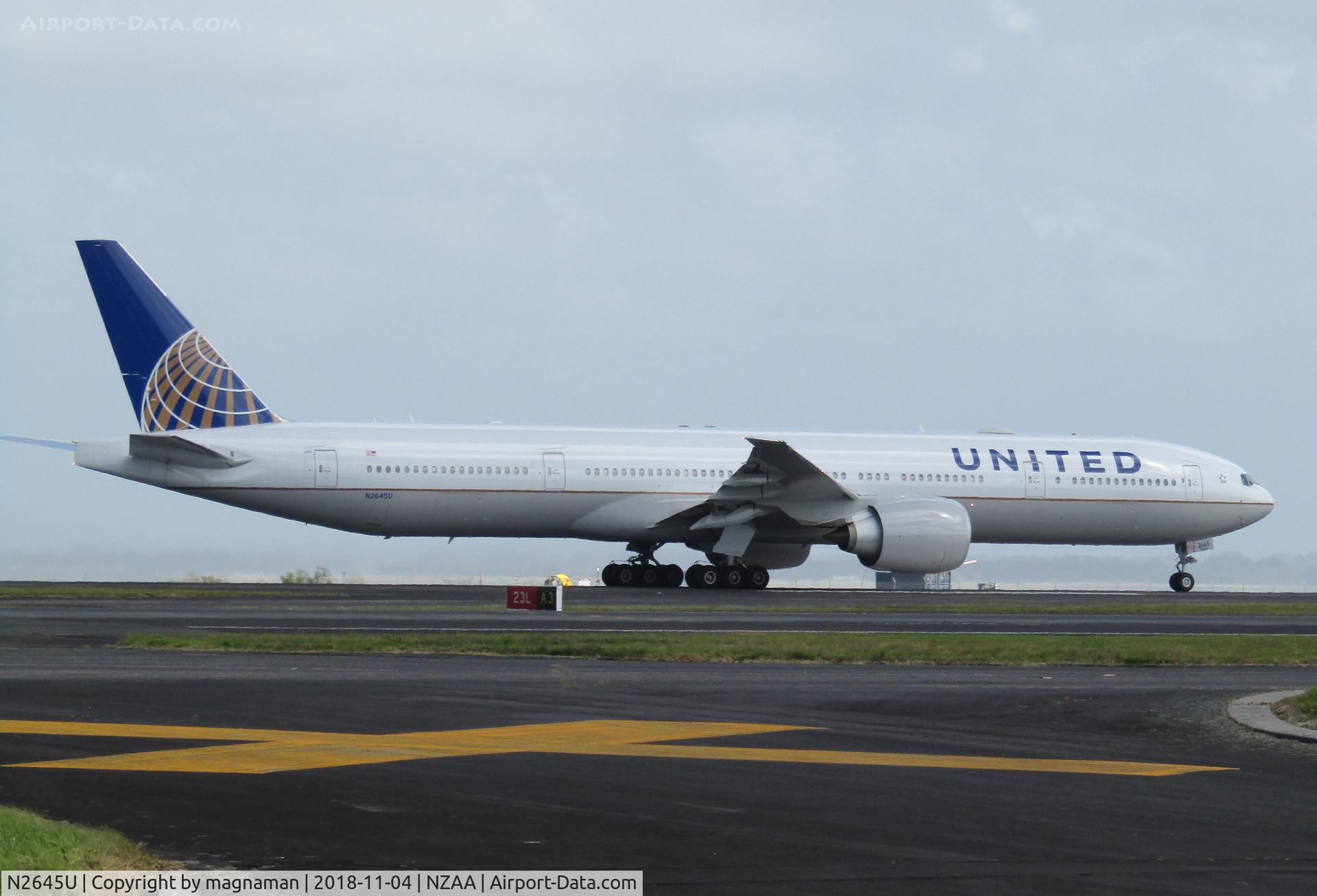 N2645U, 2017 Boeing 777-322/ER C/N 64989, long shot as it left NZ today