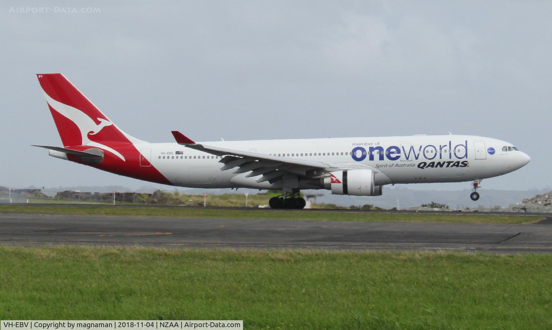 VH-EBV, 2012 Airbus A330-202 C/N 1365, landing at AKL