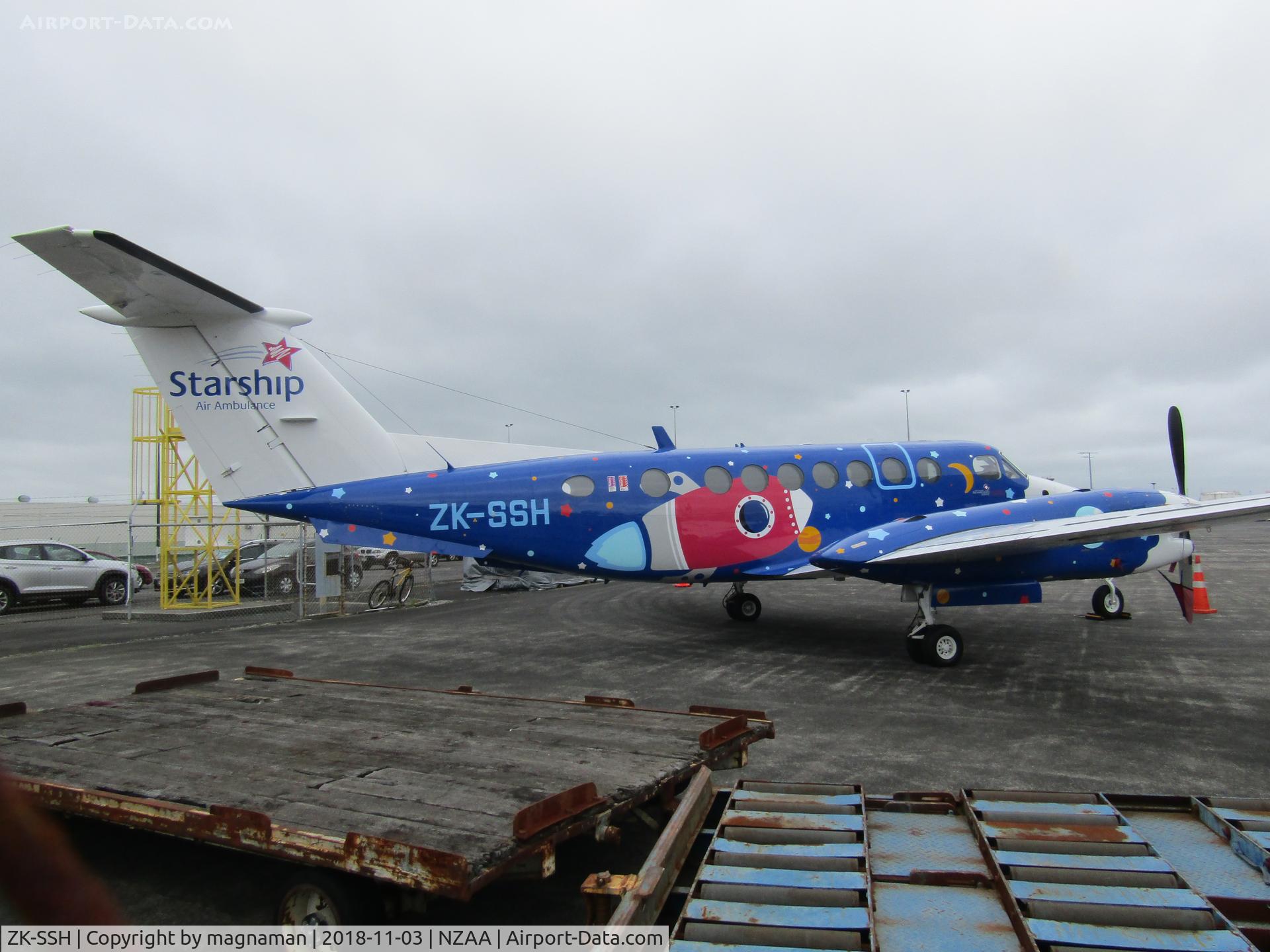 ZK-SSH, 2007 Beechcraft King Air 300 C/N FL-525, hope not used very much (starship is children's hospital in Auckland)