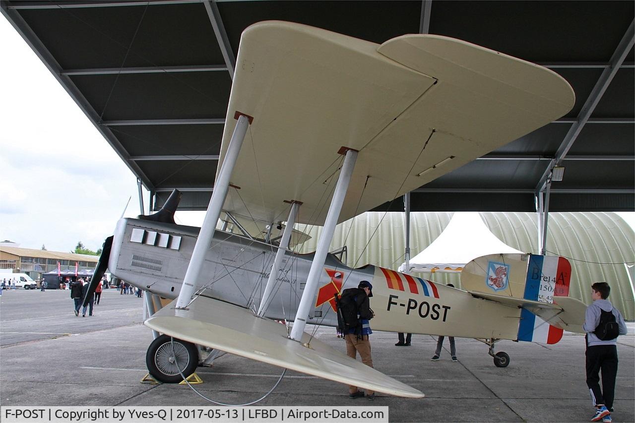 F-POST, Breguet 14P Replica C/N 150AB, Breguet 14P Replica, Static display, Bordeaux-Mérignac airport (LFBD-BOD) Open day 2017