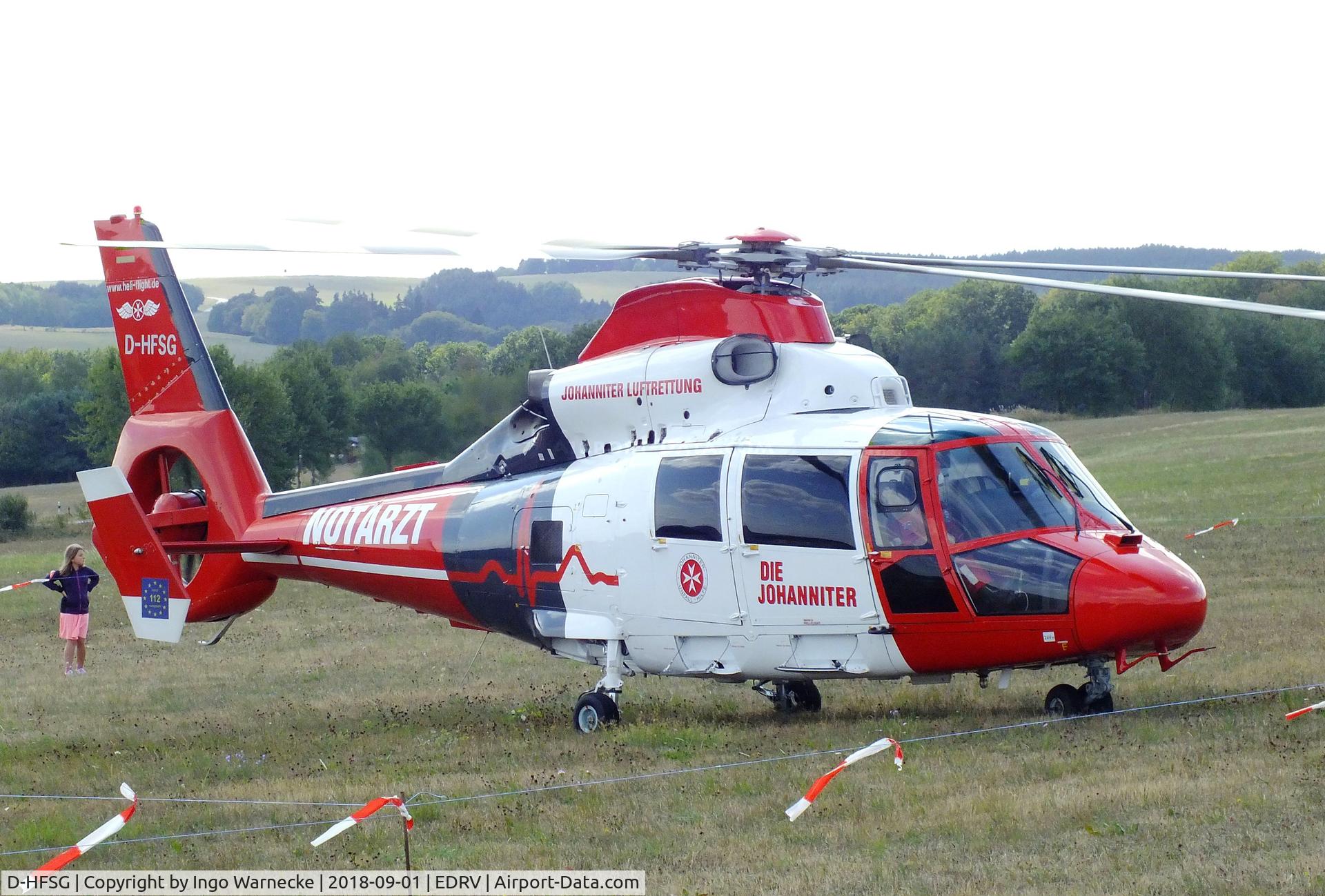 D-HFSG, 2003 Eurocopter AS-365N-3 Dauphin 2 C/N 6649, Eurocopter AS.365N-3 Dauphin 2 of the Johanniter Rettungsdienst EMS at the 2018 Flugplatzfest Wershofen