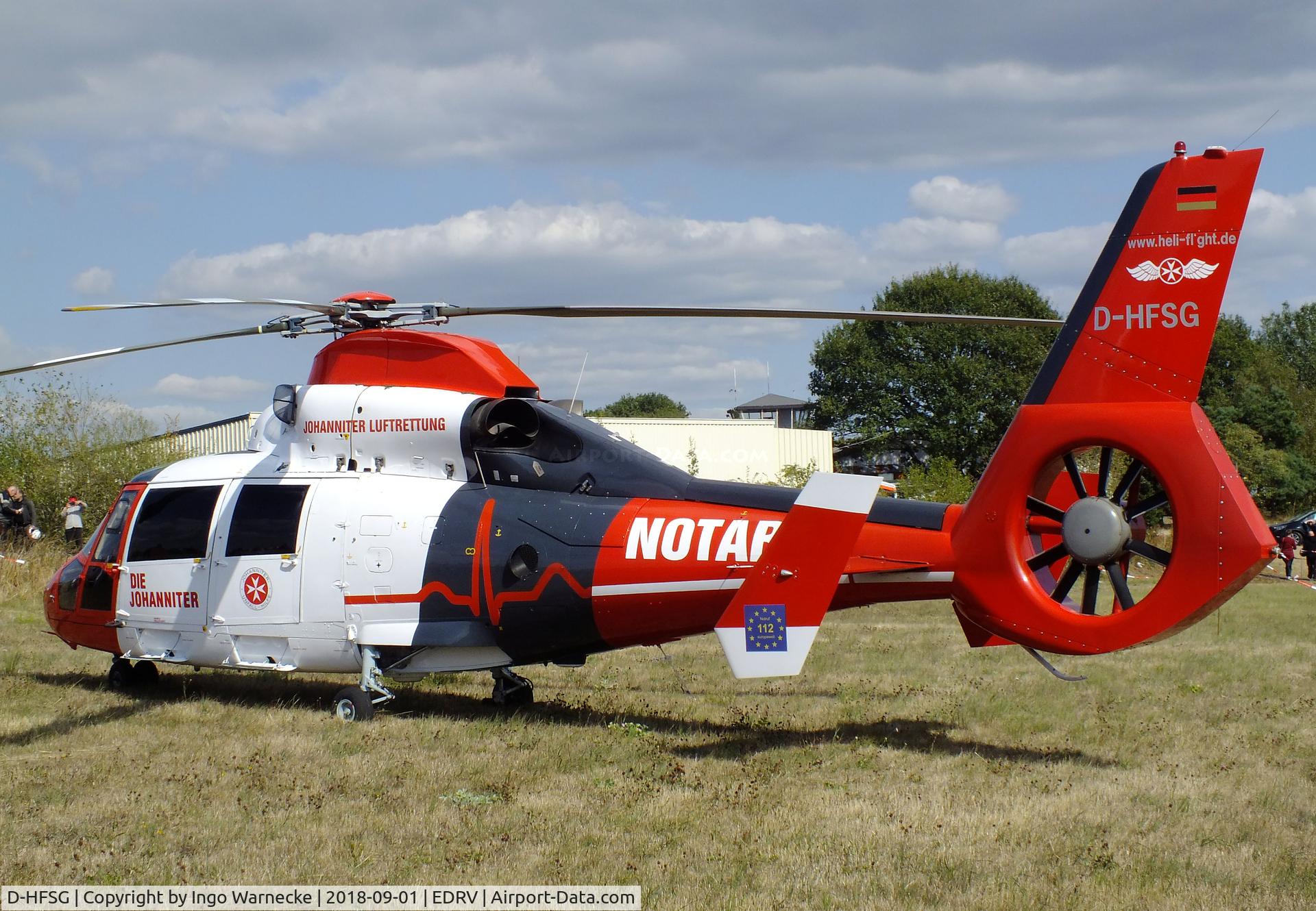 D-HFSG, 2003 Eurocopter AS-365N-3 Dauphin 2 C/N 6649, Eurocopter AS.365N-3 Dauphin 2 of the Johanniter Rettungsdienst EMS at the 2018 Flugplatzfest Wershofen