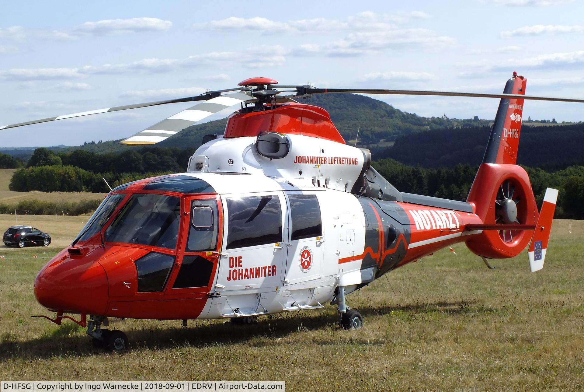 D-HFSG, 2003 Eurocopter AS-365N-3 Dauphin 2 C/N 6649, Eurocopter AS.365N-3 Dauphin 2 of the Johanniter Rettungsdienst EMS at the 2018 Flugplatzfest Wershofen