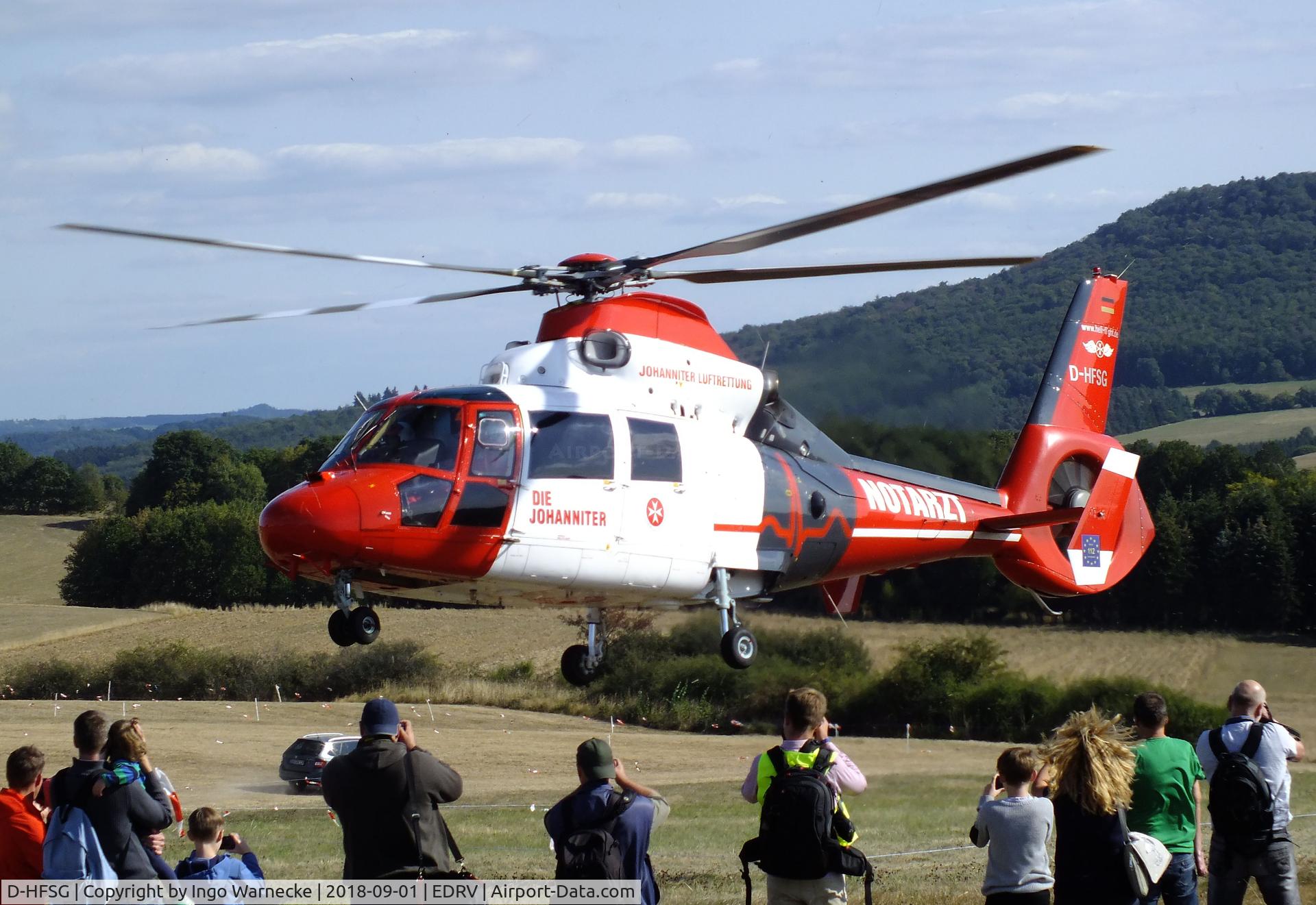 D-HFSG, 2003 Eurocopter AS-365N-3 Dauphin 2 C/N 6649, Eurocopter AS.365N-3 Dauphin 2 of the Johanniter Rettungsdienst EMS at the 2018 Flugplatzfest Wershofen
