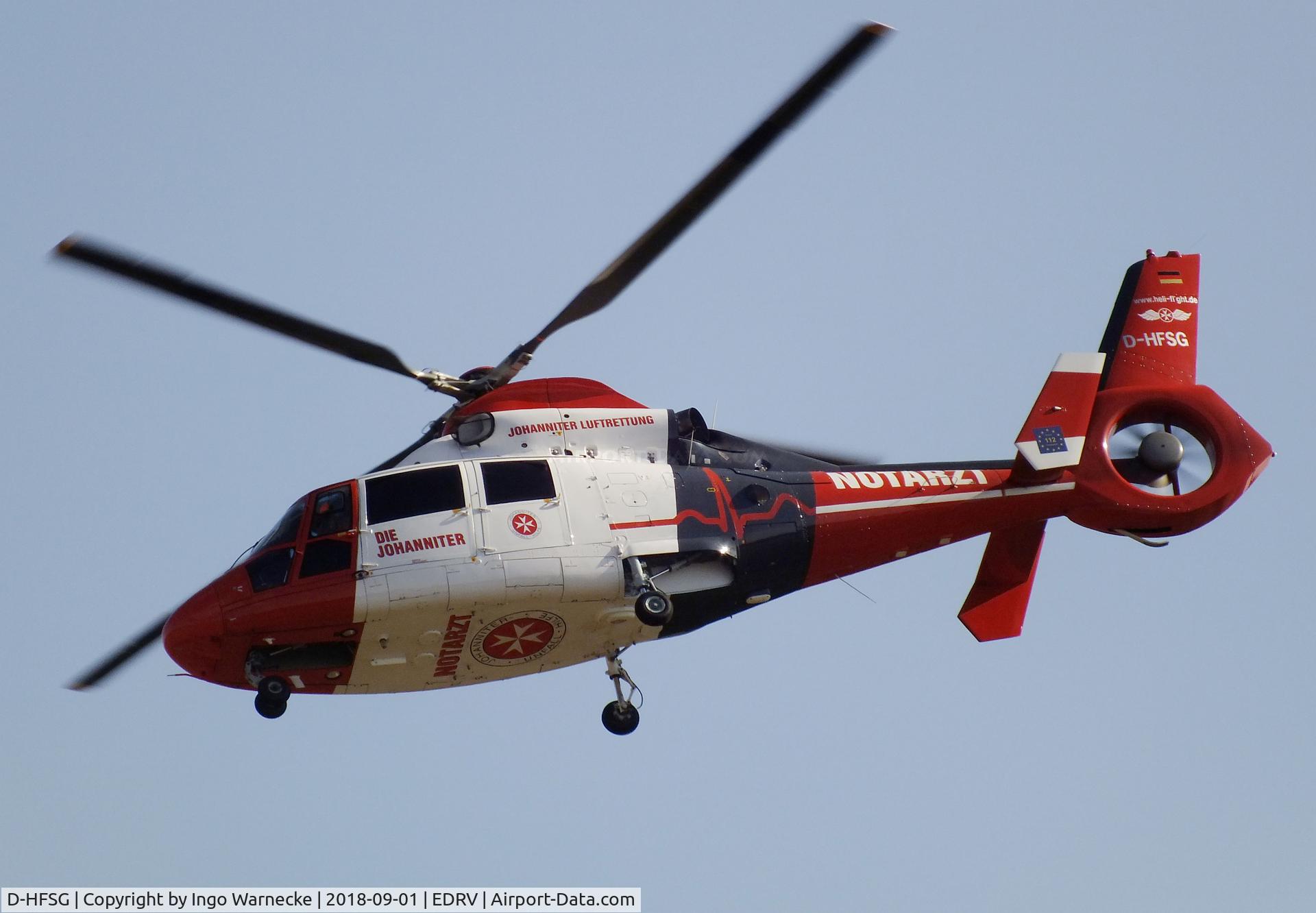 D-HFSG, 2003 Eurocopter AS-365N-3 Dauphin 2 C/N 6649, Eurocopter AS.365N-3 Dauphin 2 of the Johanniter Rettungsdienst EMS at the 2018 Flugplatzfest Wershofen