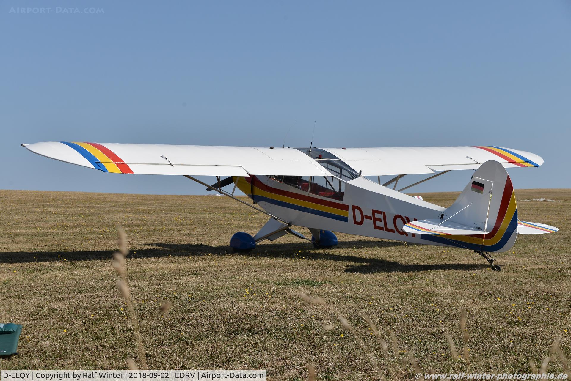 D-ELQY, Piper PA-19 Super Cub C/N 18-3083, Piper PA-18-95 Super Cab - Private - 18-3083 - D-ELQY - 02.09.2018 - EDRV