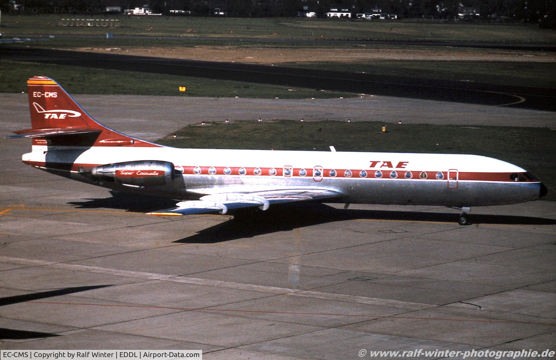 EC-CMS, 1968 Sud Aviation SE-210 Caravelle 10B3 Super B C/N 238, Sud Aviation SE 210 Caravelle 10B3  - TAE Trabajos Aereos y Enlaces - 238 - EC-CMS - 1979 - DUS
