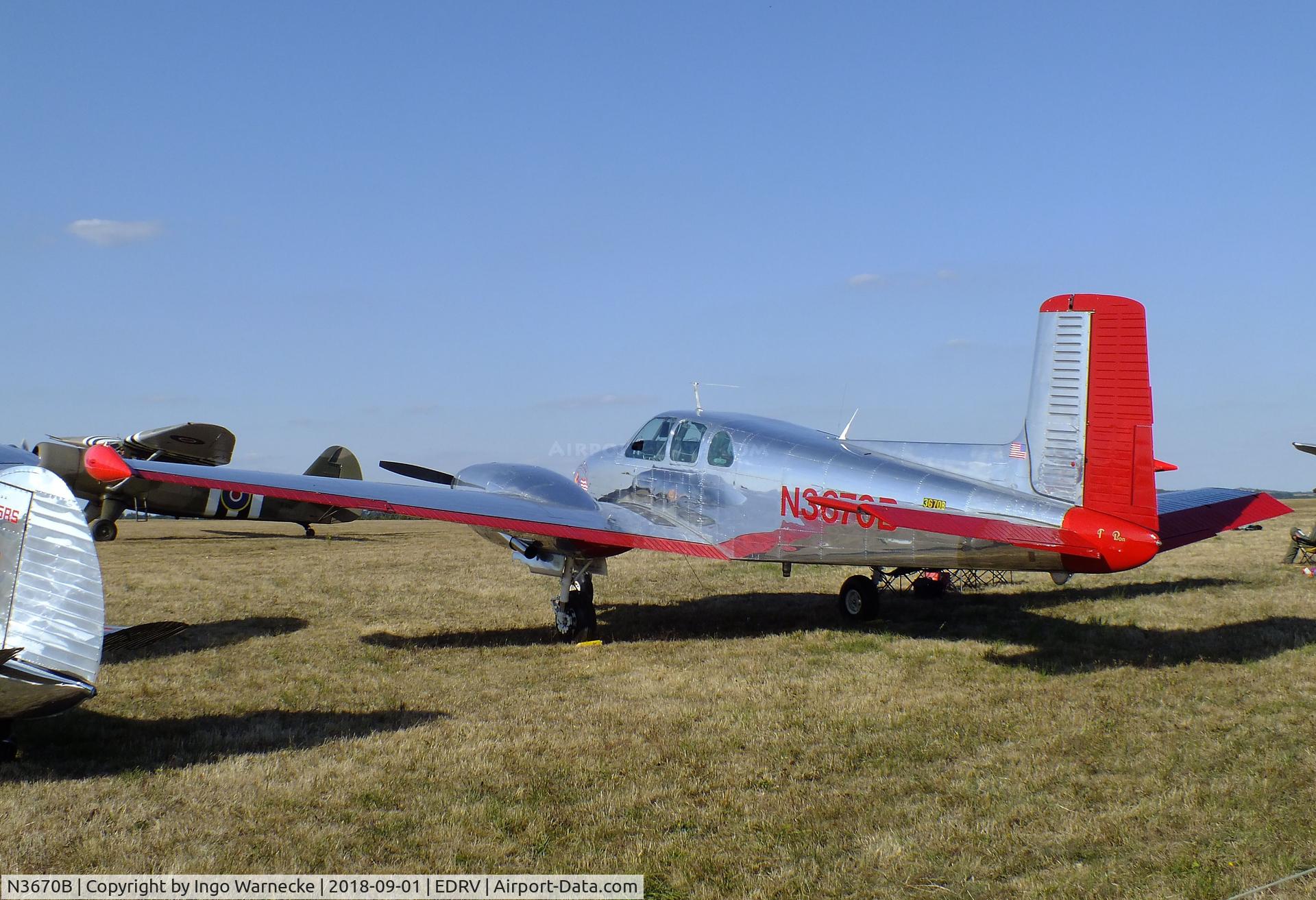 N3670B, 1954 Beech B50 C/N CH-63, Beechcraft B50 Twin Bonanza at the 2018 Flugplatzfest Wershofen