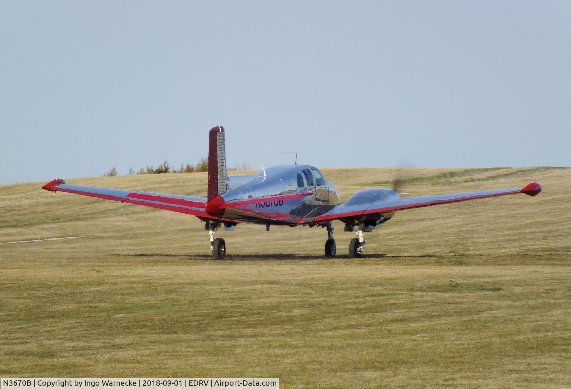N3670B, 1954 Beech B50 C/N CH-63, Beechcraft B50 Twin Bonanza at the 2018 Flugplatzfest Wershofen