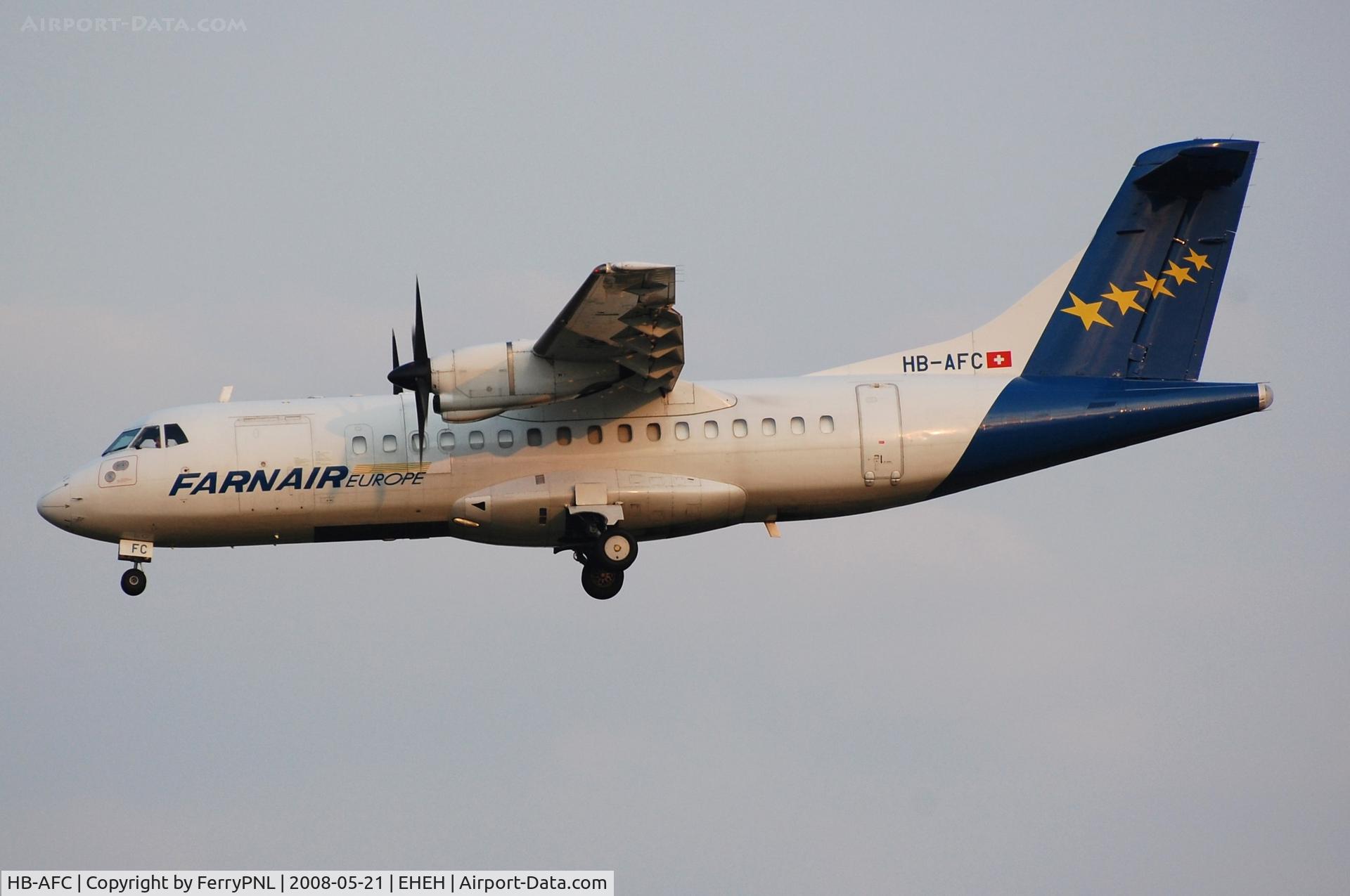 HB-AFC, 1988 ATR 42-320 C/N 087, Farnair ATR42 on short final