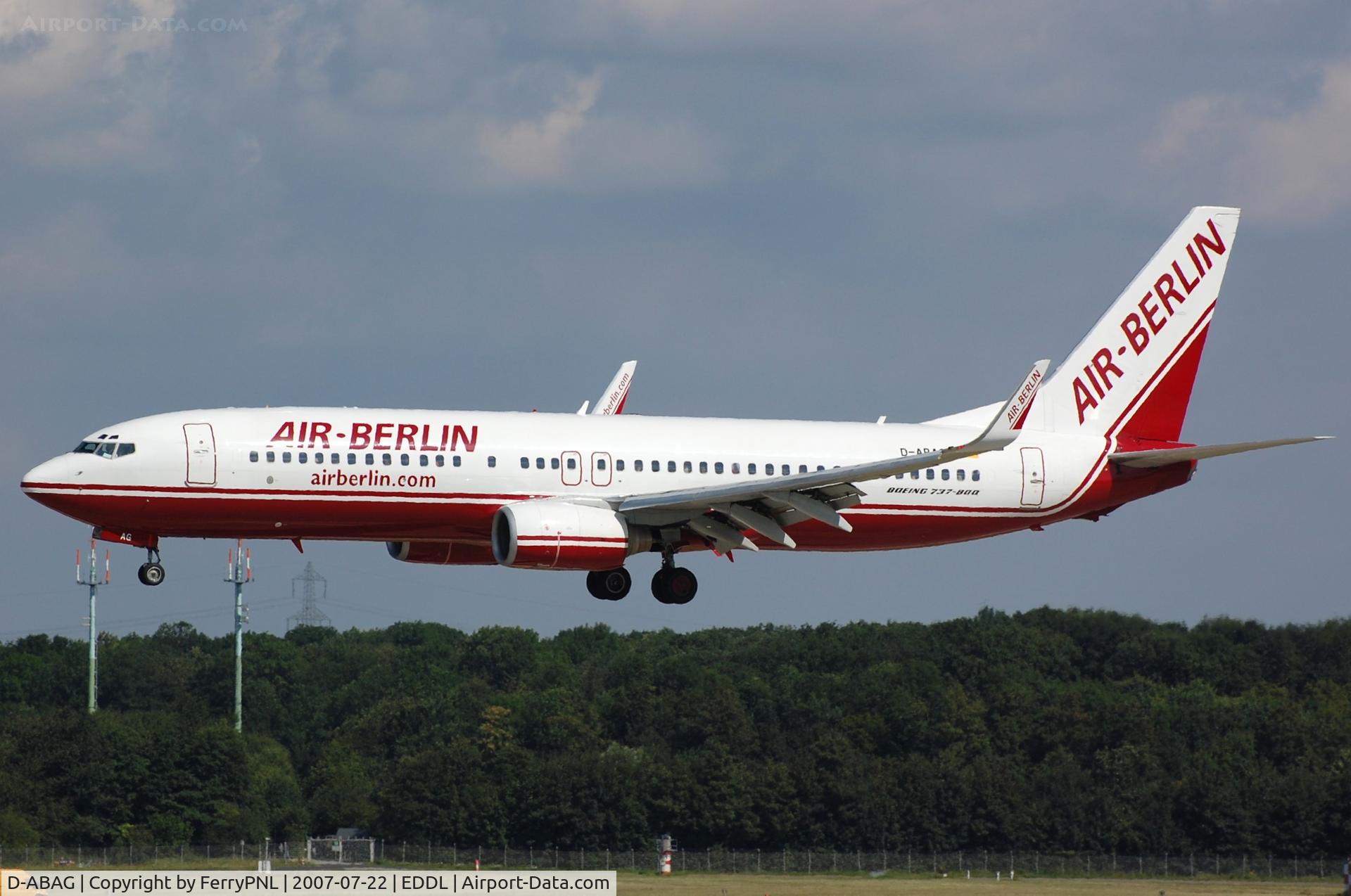D-ABAG, 2001 Boeing 737-86J C/N 30879, Landing of Air Berlin B738