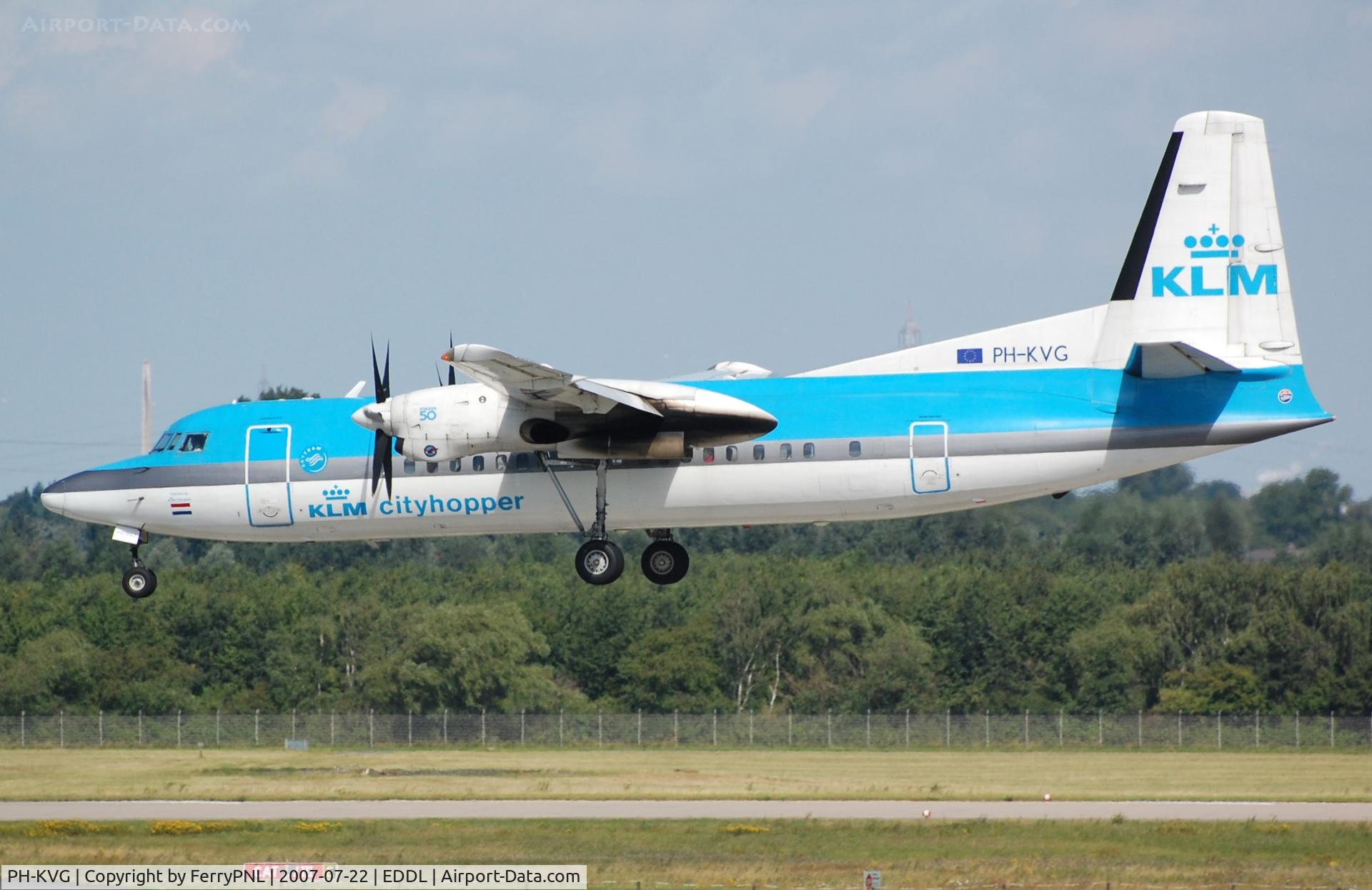 PH-KVG, 1991 Fokker 50 C/N 20211, Landing of KLC Fk50