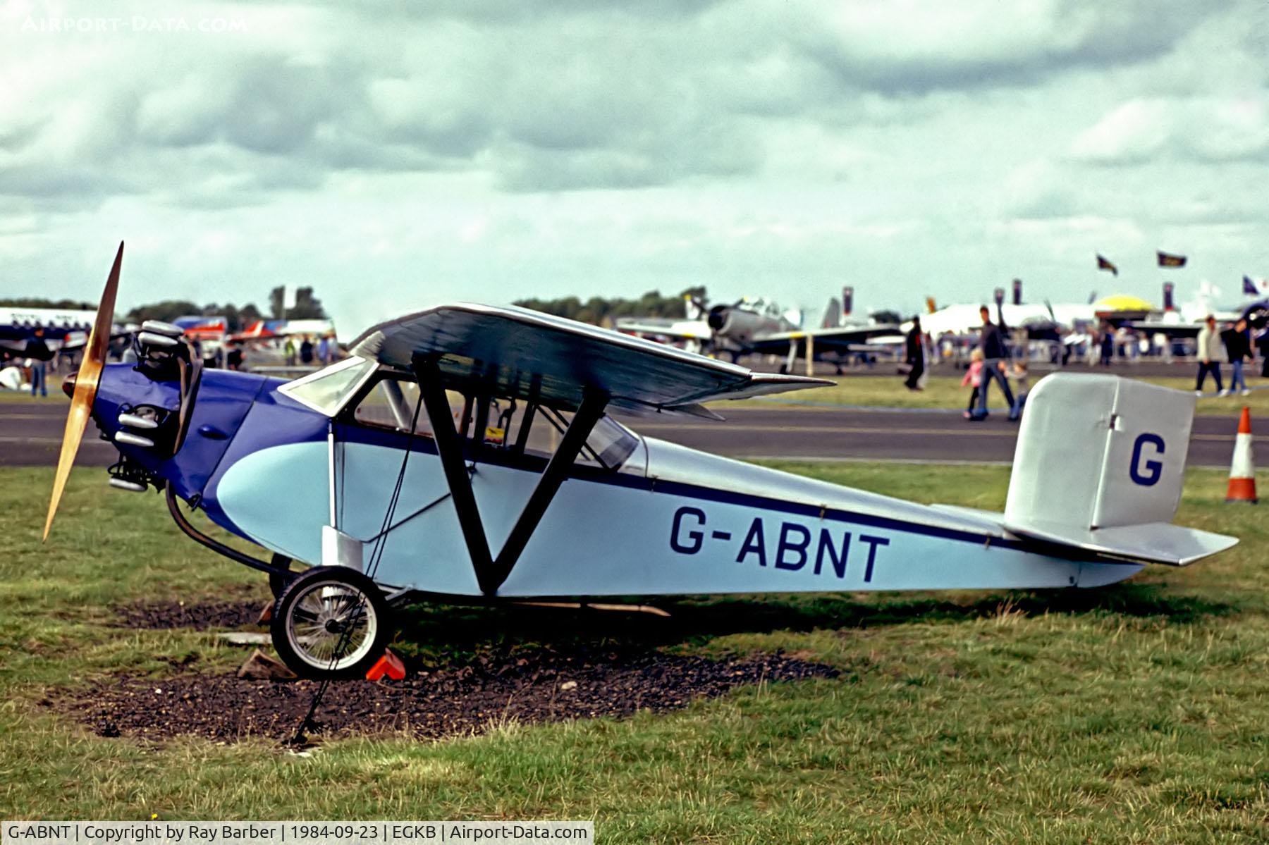 G-ABNT, 1931 Civilian Coupe 02 C/N 03, G-ABNT   Civilian C.A.C. 1 Coupe Mk.II [0.2.3] Biggin Hill~G @ 23/09/1984