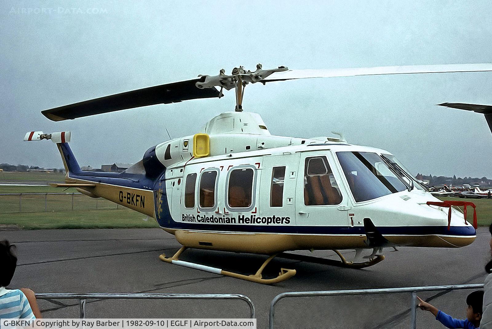 G-BKFN, 1982 Bell 214ST C/N 28109, G-BKFN   Bell 214ST Super Transport [28109] (British Caledonian Helicopters) Farnborough~G 10/09/1982