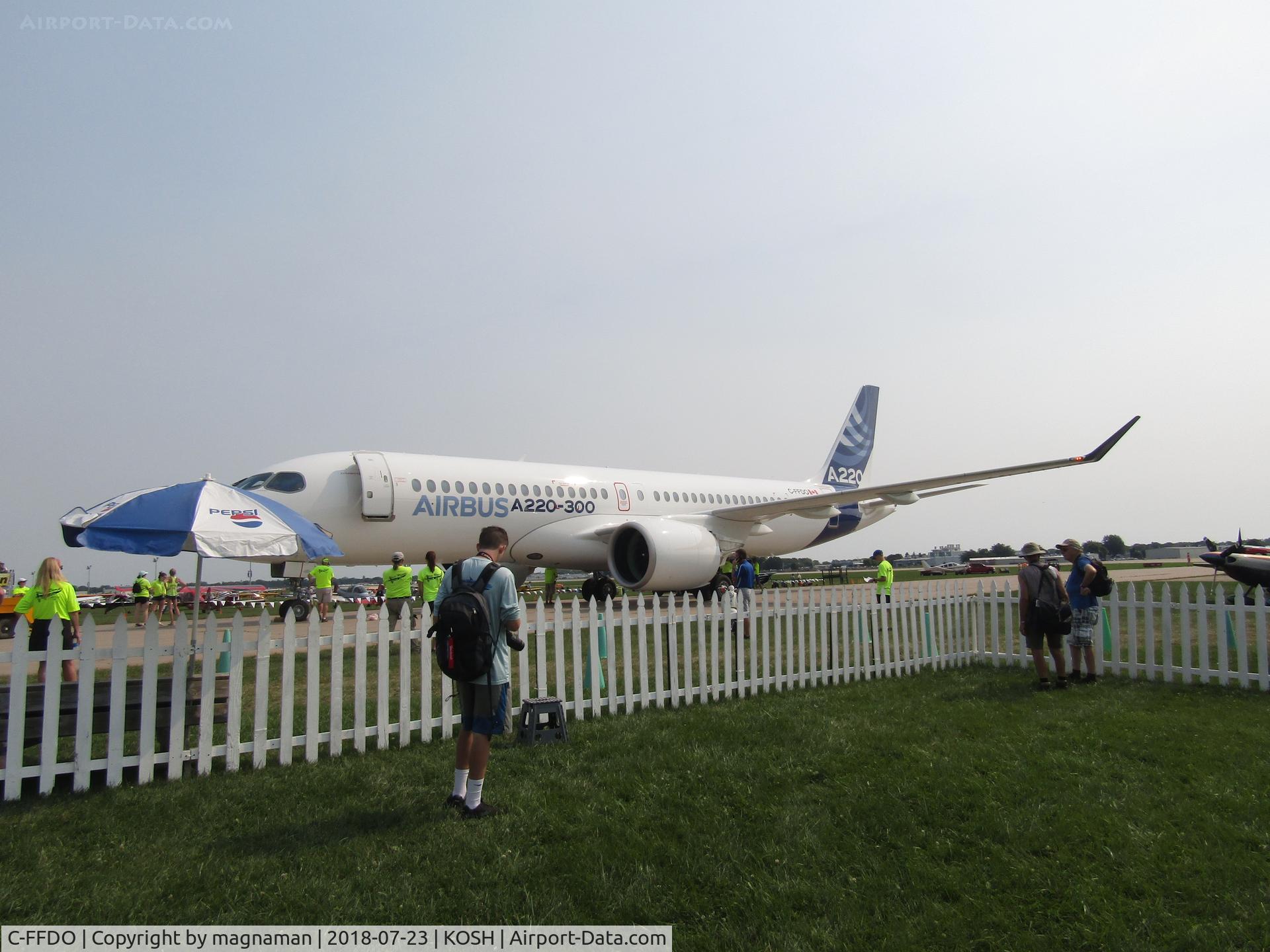 C-FFDO, 2015 Bombardier CSeries CS300 (BD-500-1A11) C/N 55002, at EAA 2018 - aka Airbus 220