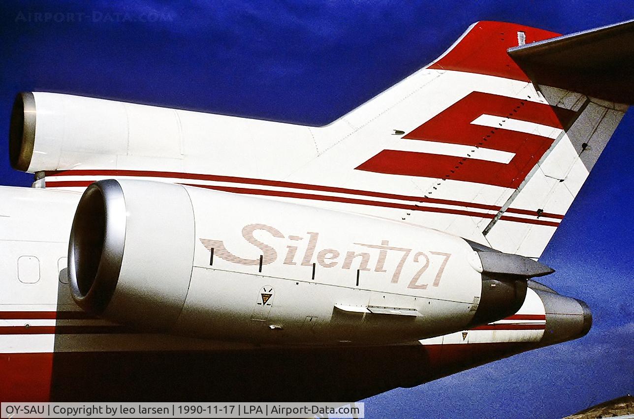 OY-SAU, 1973 Boeing 727-2J4 C/N 20764, Las Palmas 17.11.1990, Re-engine