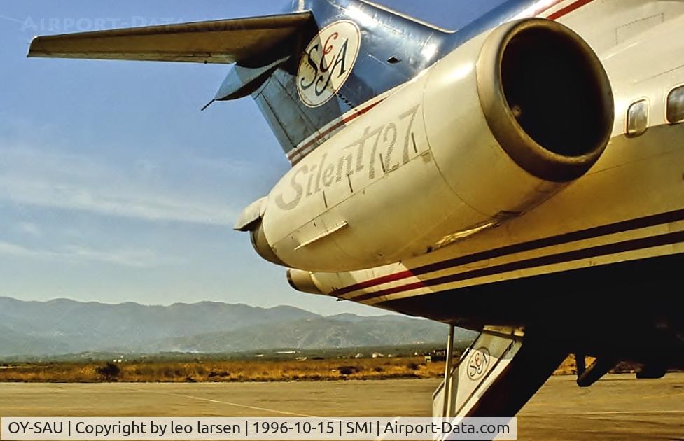 OY-SAU, 1973 Boeing 727-2J4 C/N 20764, Samos 15.10.1996 re-engine